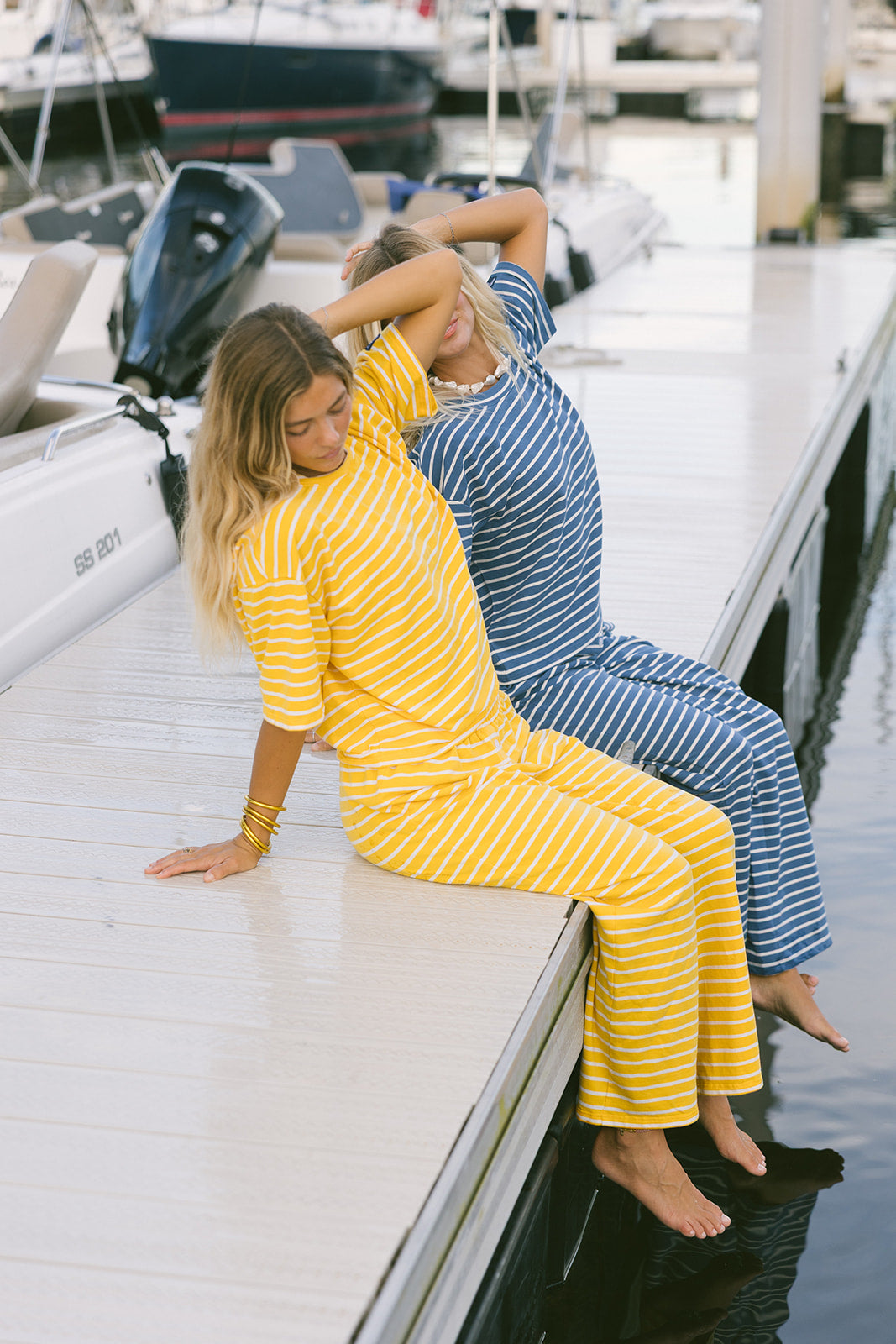 Fancy Striped Button Pants - Malibu Golden Yellow