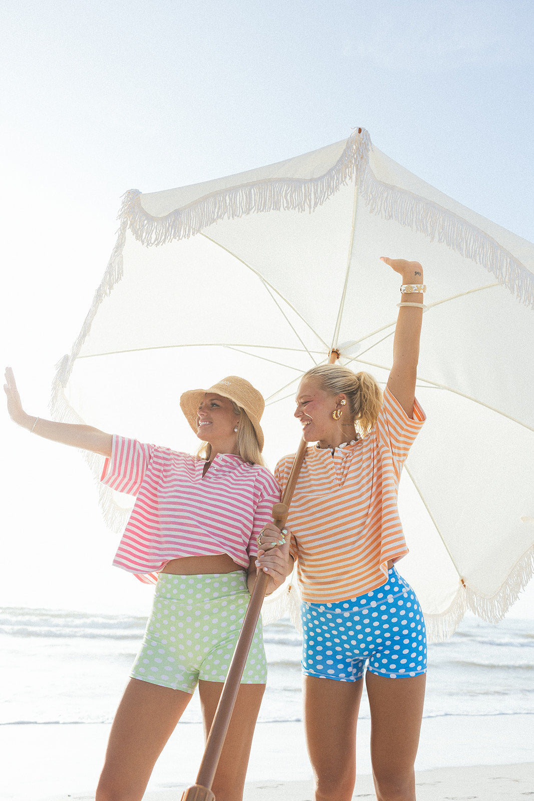 Fancy Buttoned Striped Short Sleeve Top