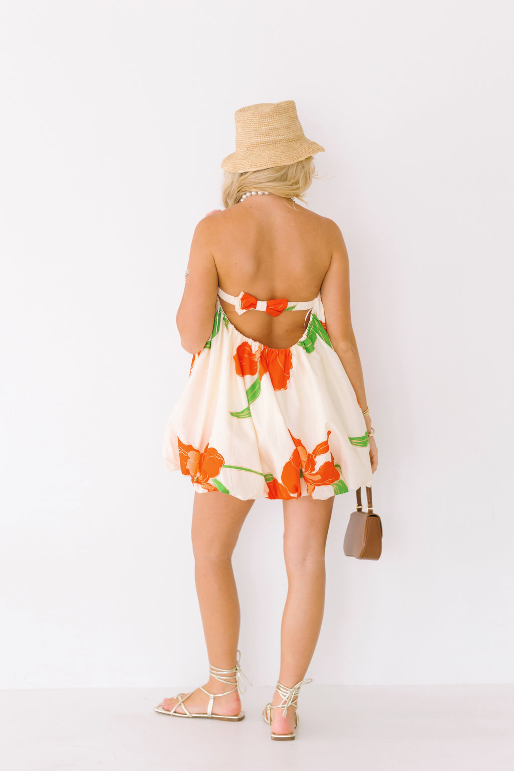 Gabby Bubble Dress - Natural Orange
