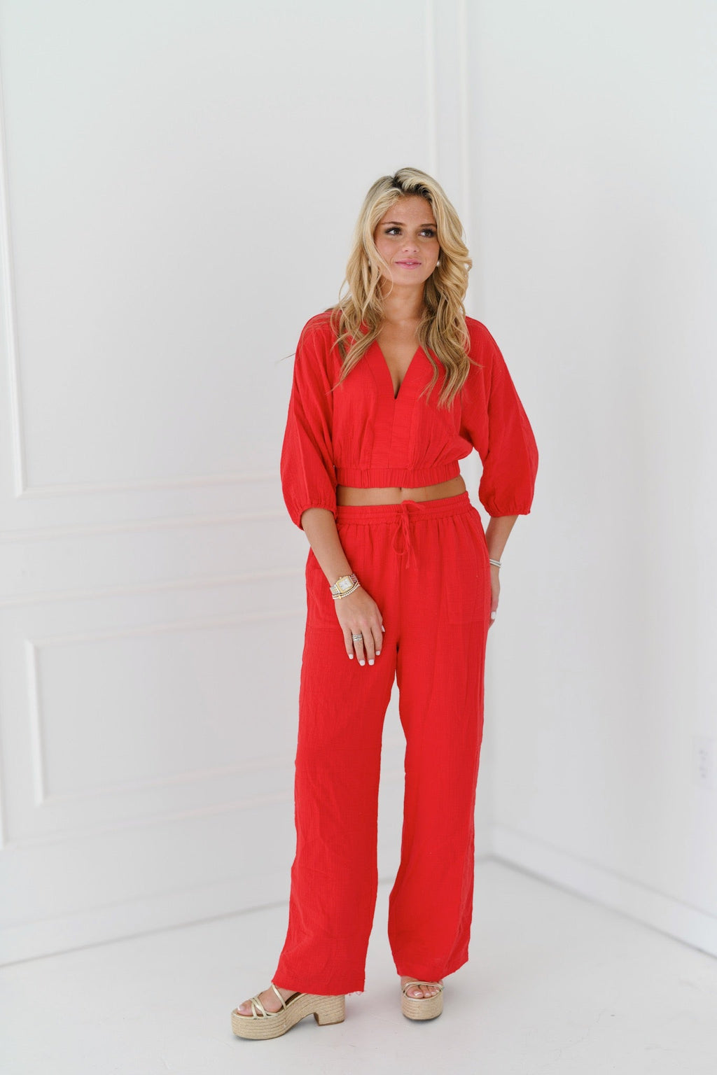 Lila Cotton Set - Red