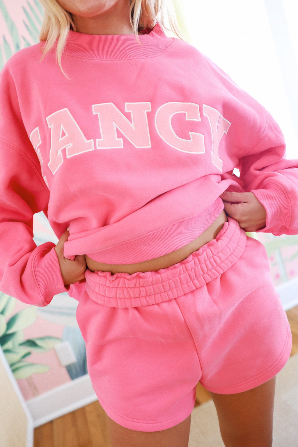 Fancy Fleece Lined Mini Shorts - Paradise Pink