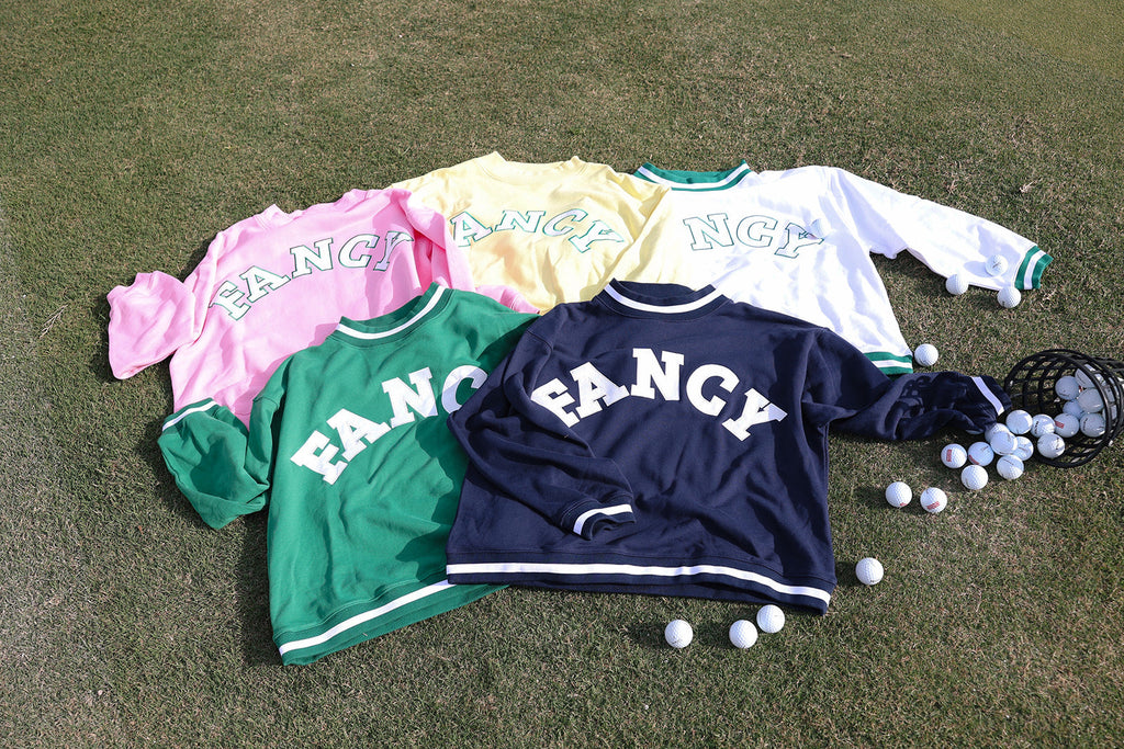 Fancy Oversized Mockneck - Deep Navy/White Outline