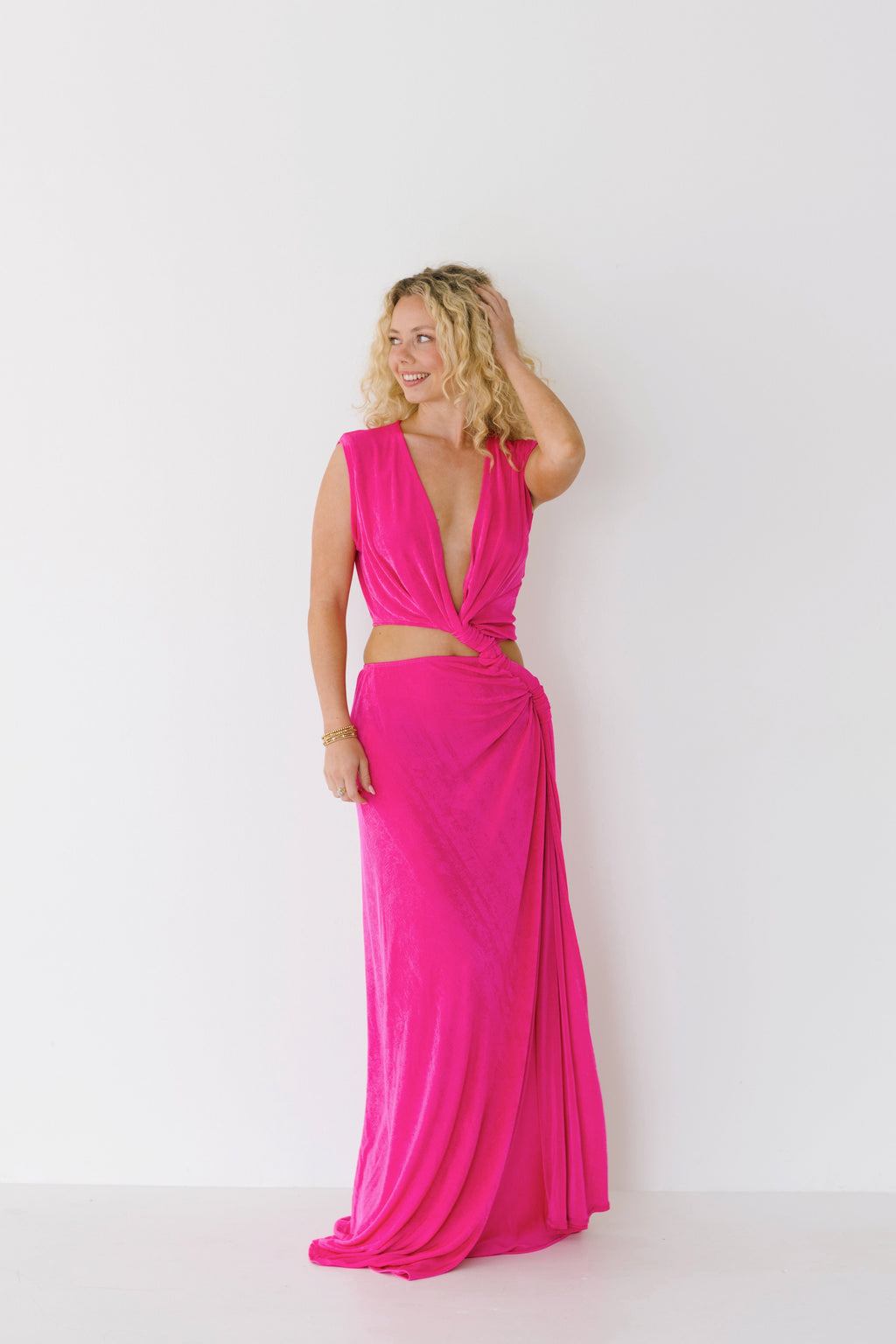 Margret Cutout Maxi Dress - Fuchsia