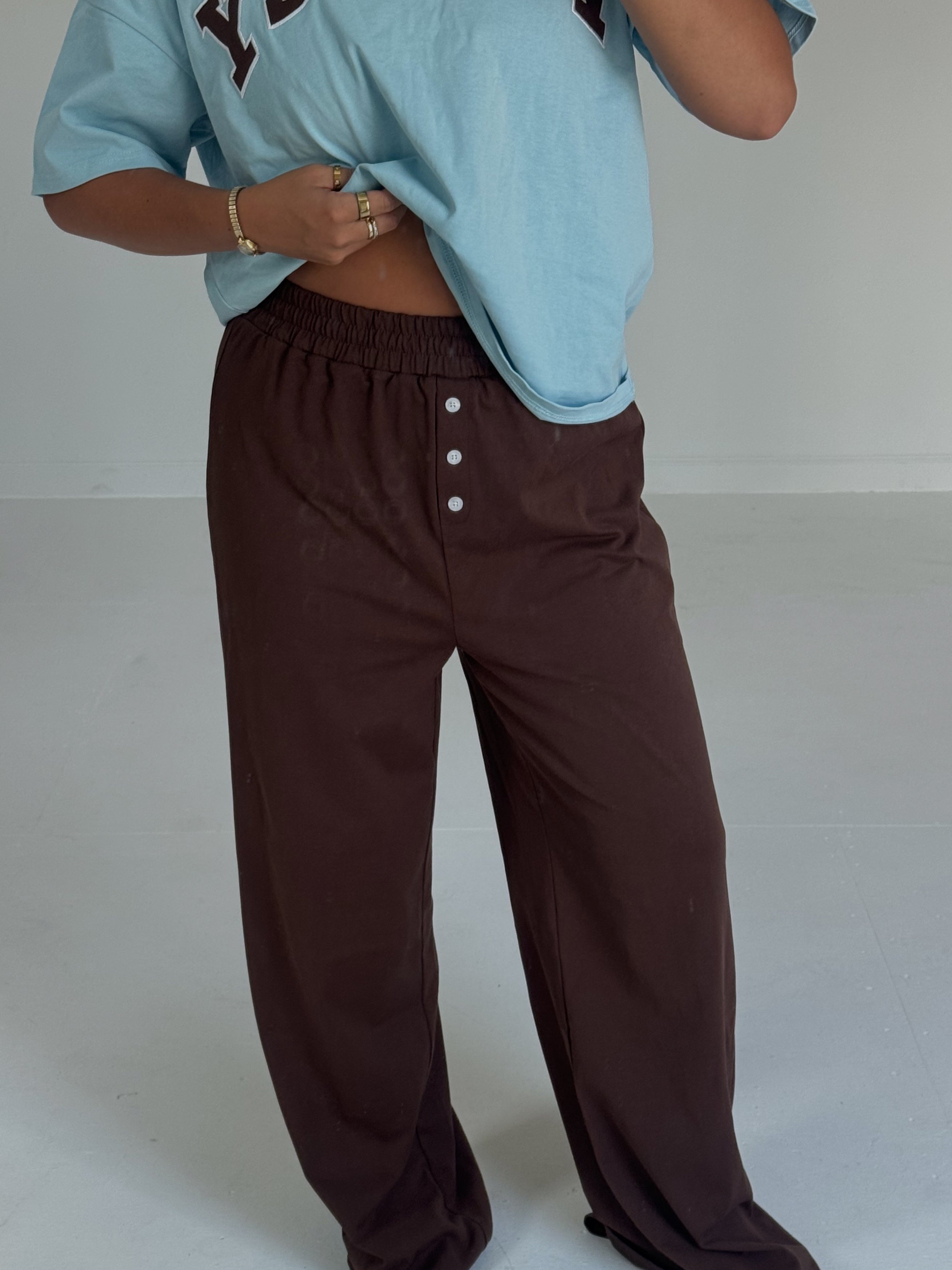 Fancy Button Pants - Chocolate