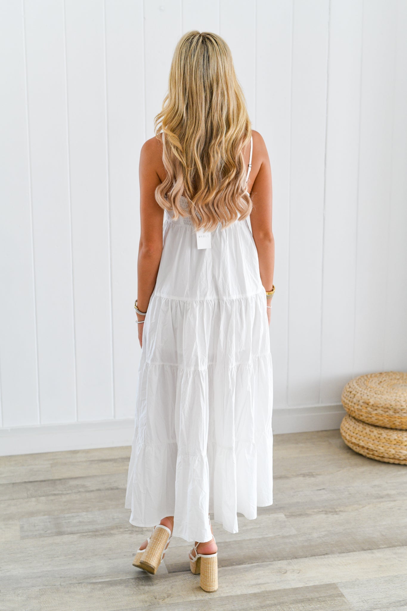 Riley Bow Midi Dress - Off White
