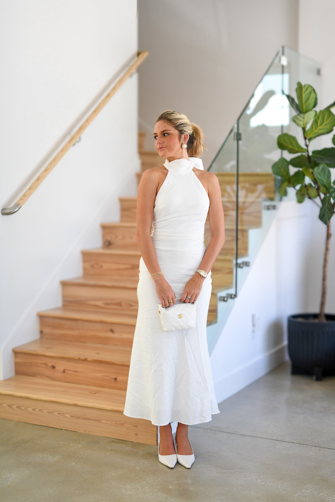 Taylor Backless Maxi Dress - White