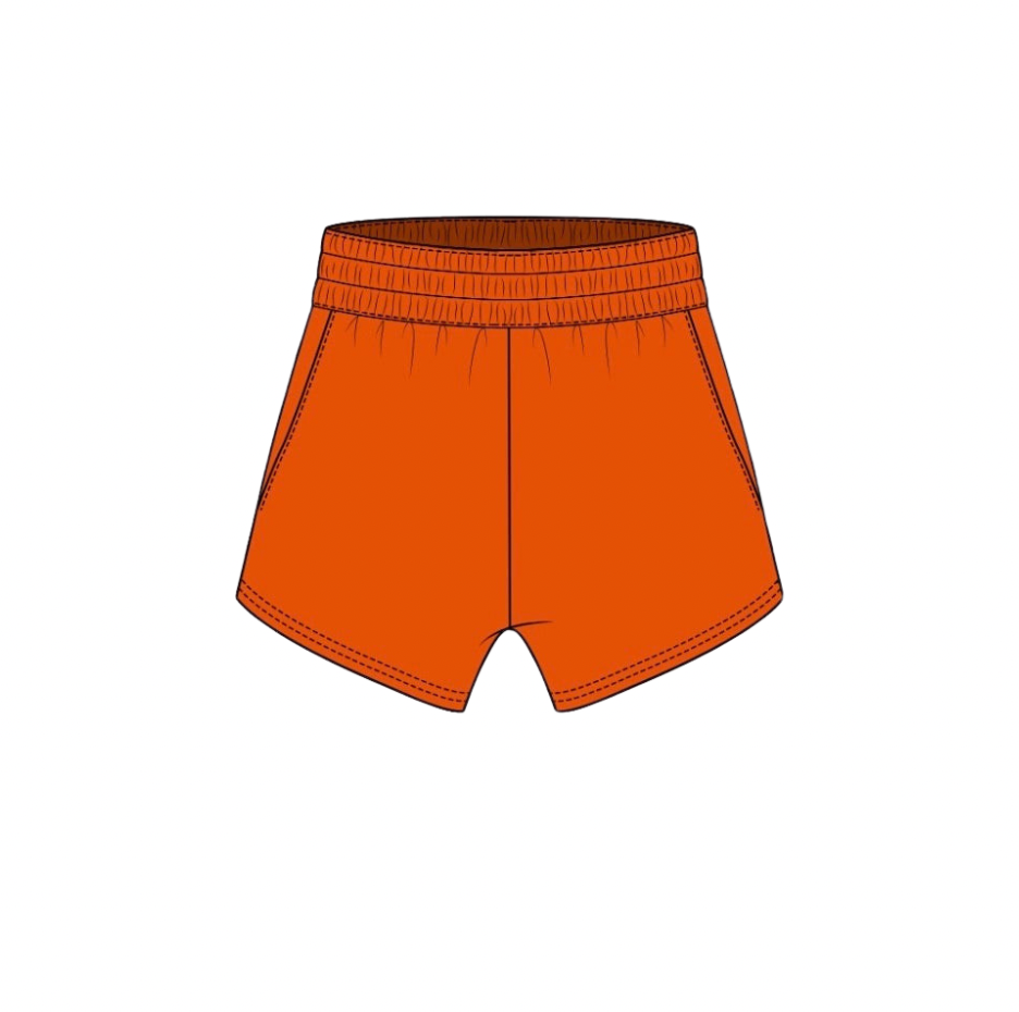 Fancy Fleece Lined Shorts - Orange