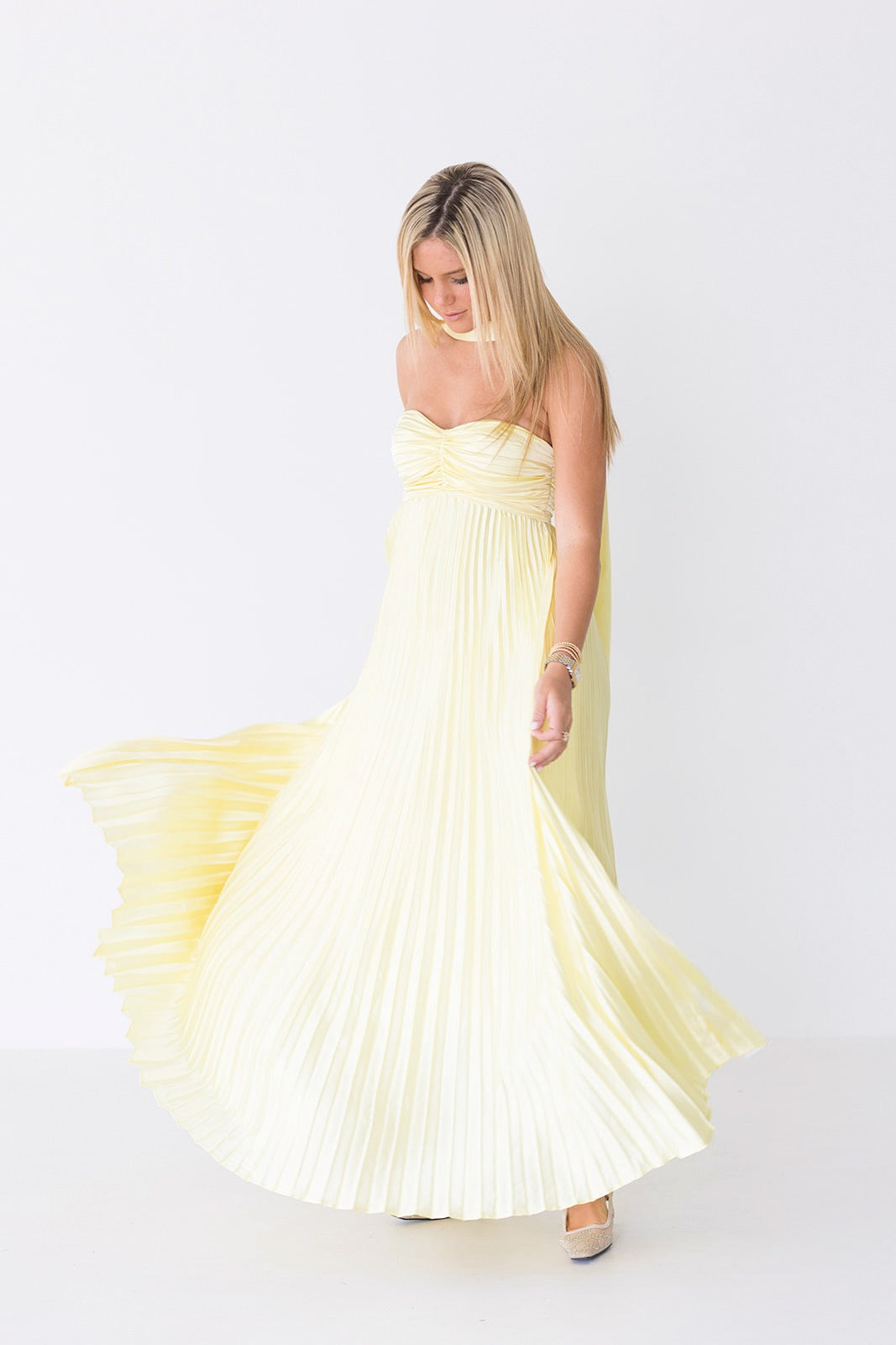 Serena Scarf Dress - Pale Yellow