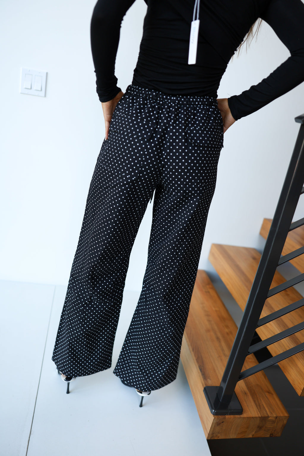 Angelica Polka Dot Pants - Black