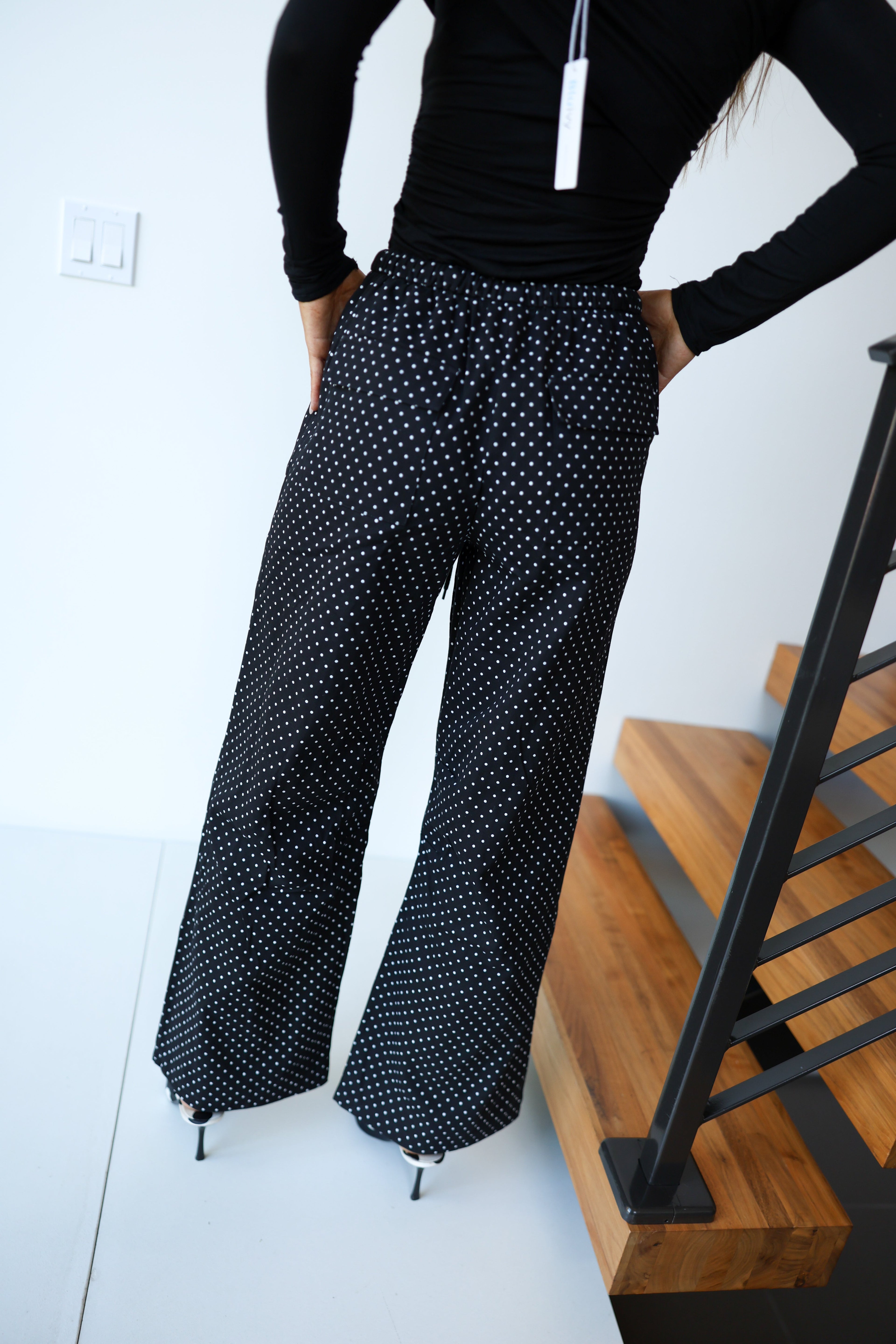 Angelica Polka Dot Pants - Black