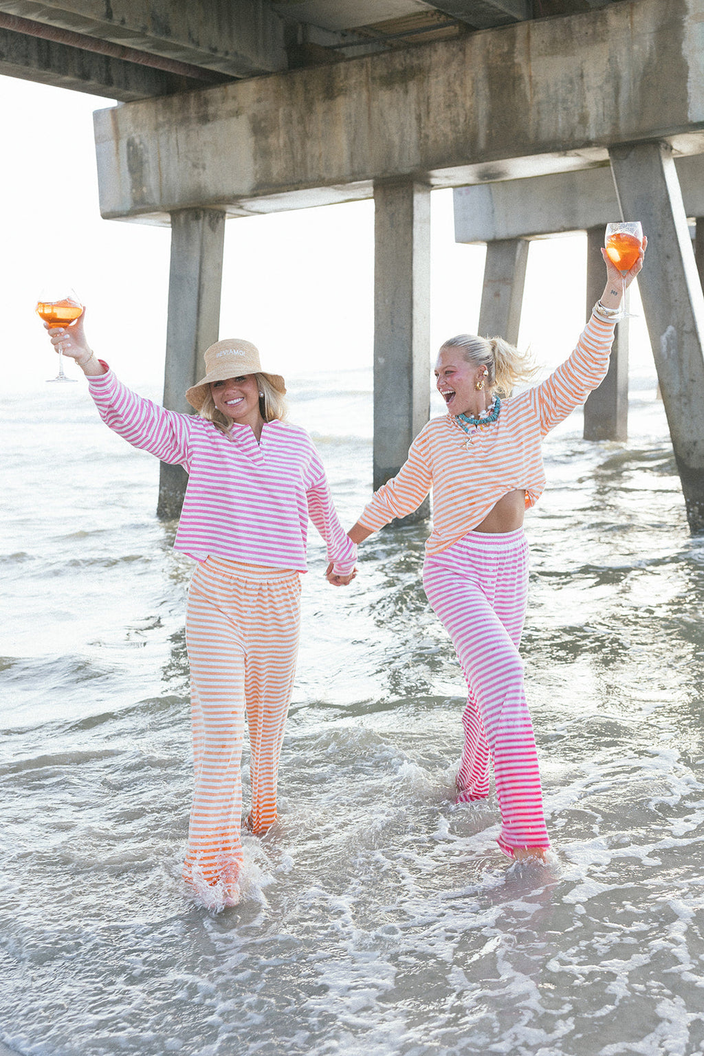 Fancy Striped Button Pants