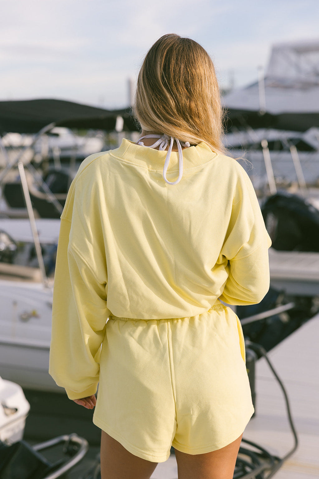 Fancy Oversized Terry Mockneck - Malibu Yellow