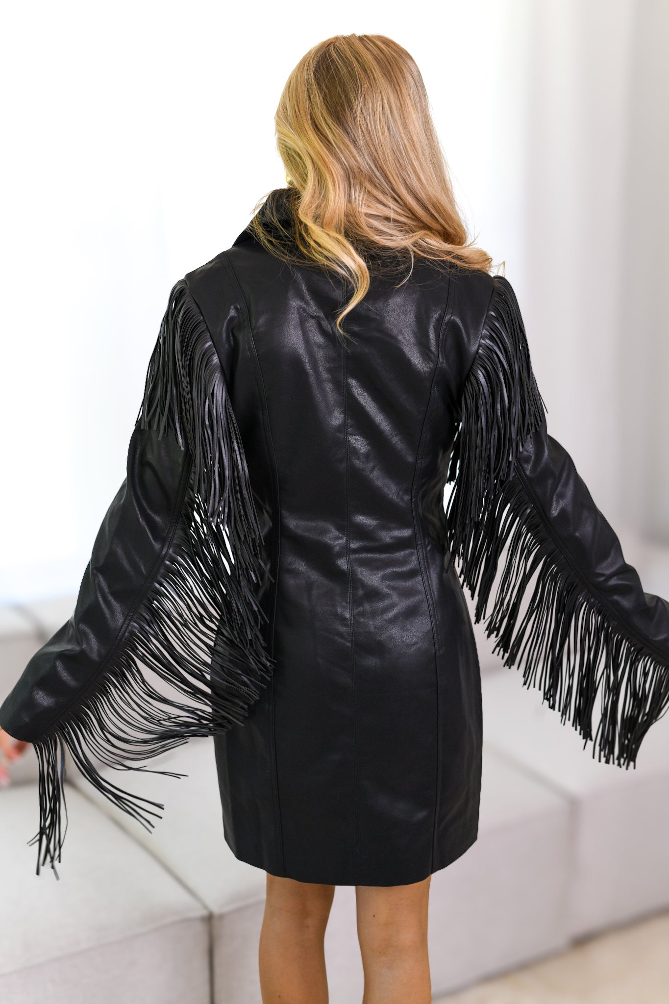 Sammy Leather Dress - Black