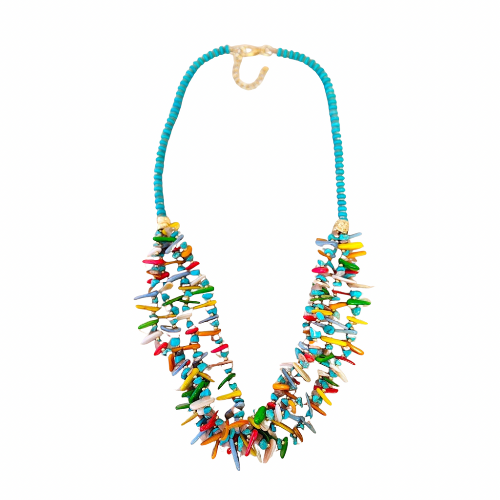 Beaded Boho Necklace - Turquoise