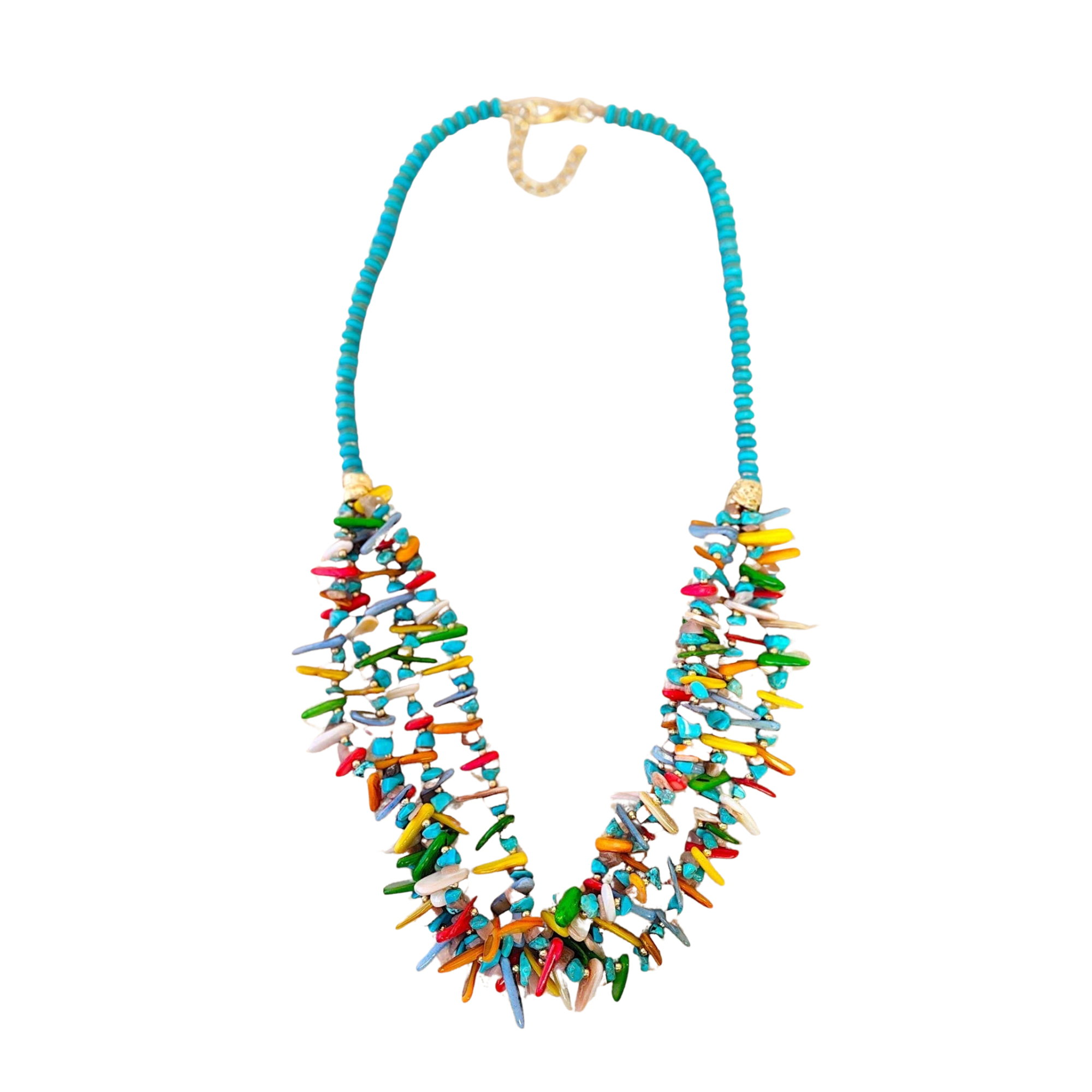 Beaded Boho Necklace - Turquoise