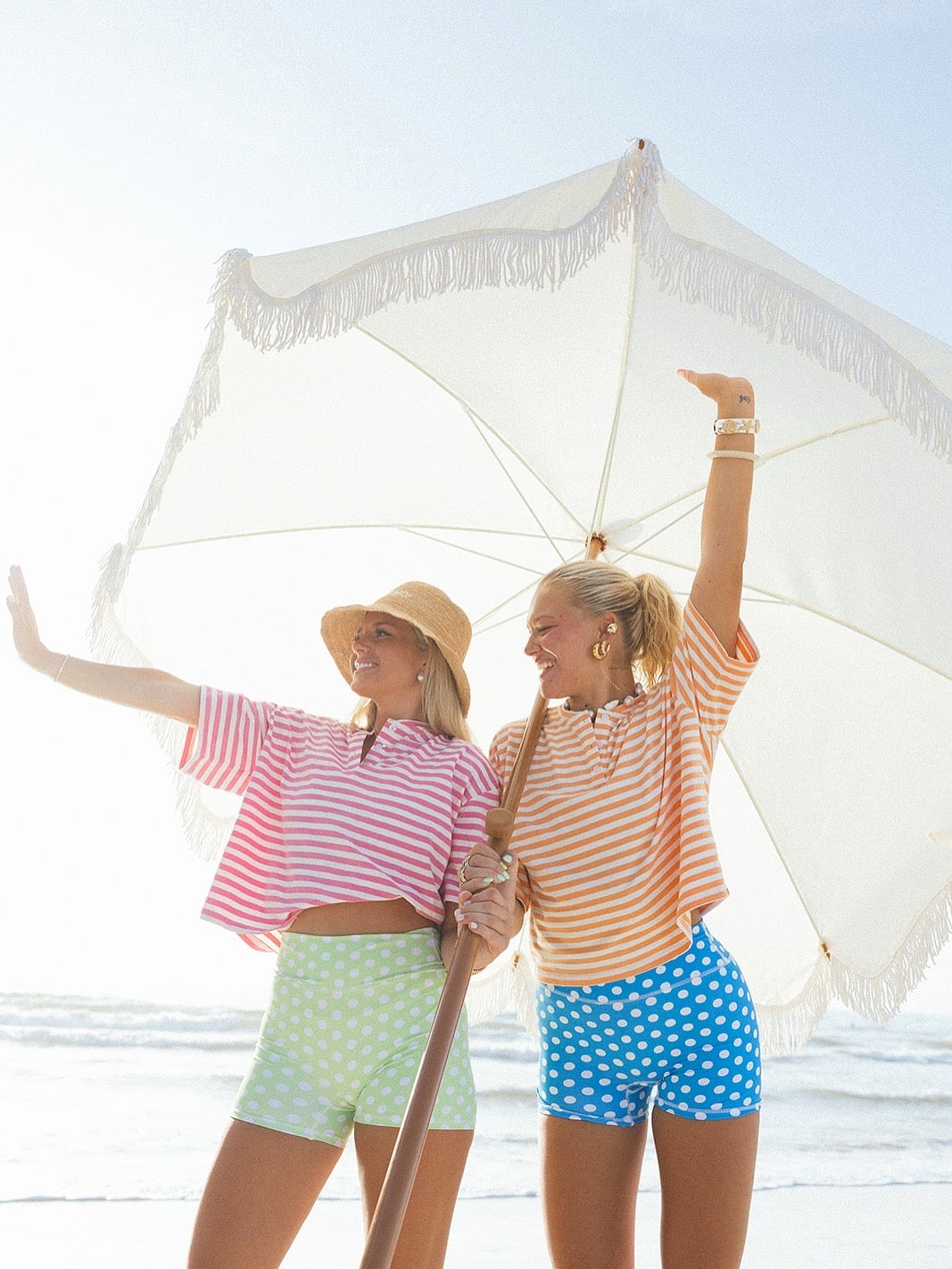 Fancy Buttoned Striped Short Sleeve Top