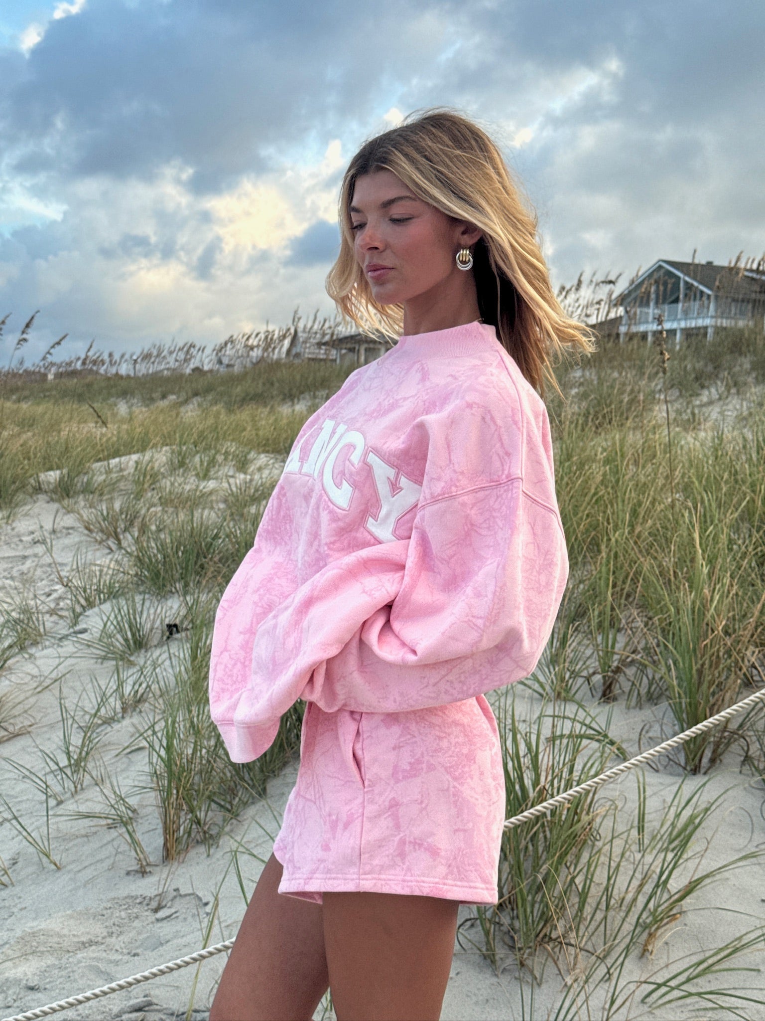 Fancy Oversized Fleece Mockneck - Pink Camo (PREORDER)
