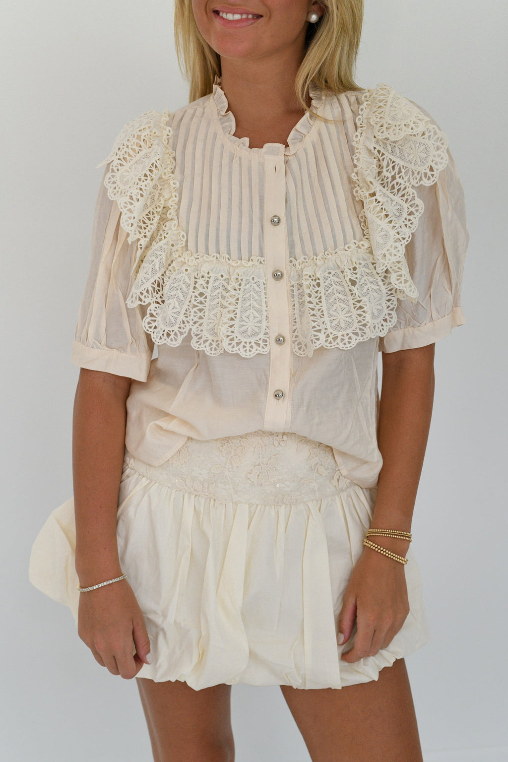 Coco Lace Skirt Set - Cream