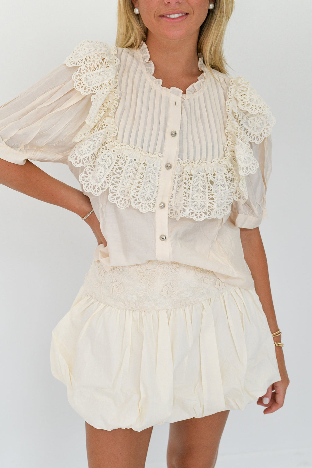 Coco Lace Skirt Set - Cream