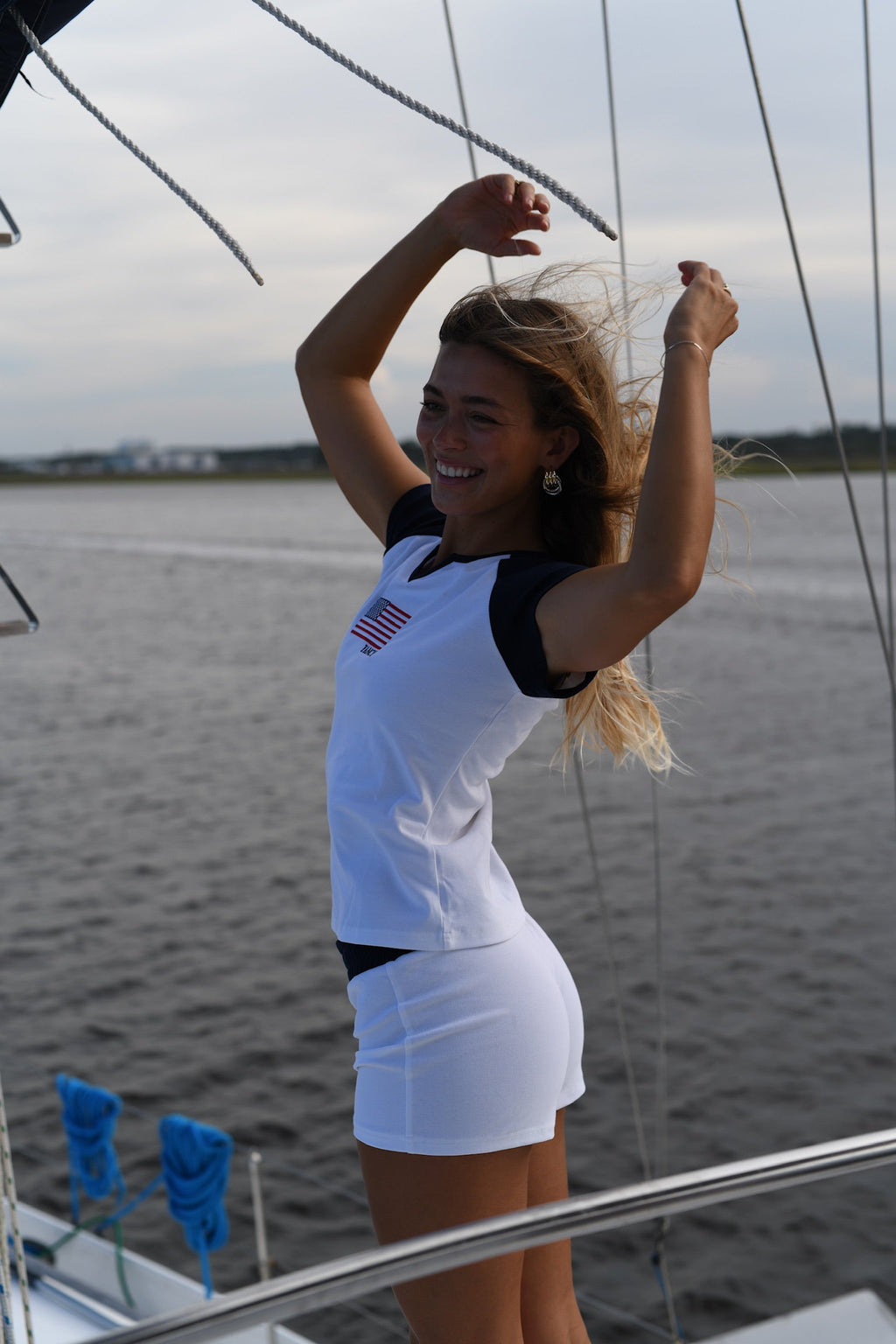 Fancy Varsity Mini Shorts - White