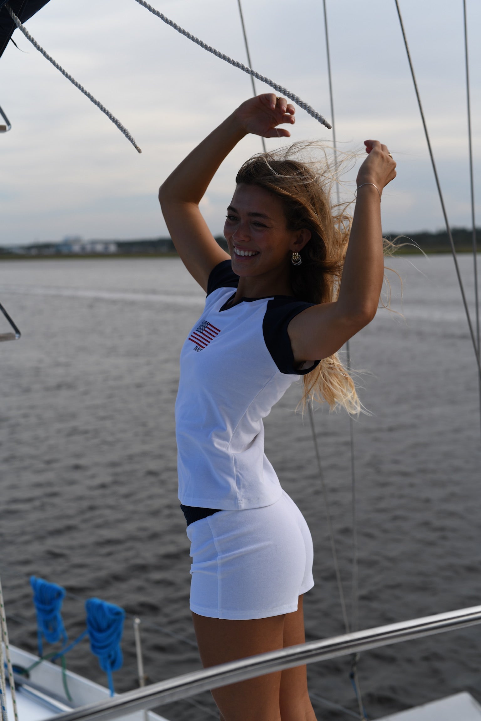 Fancy Varsity Mini Shorts - White