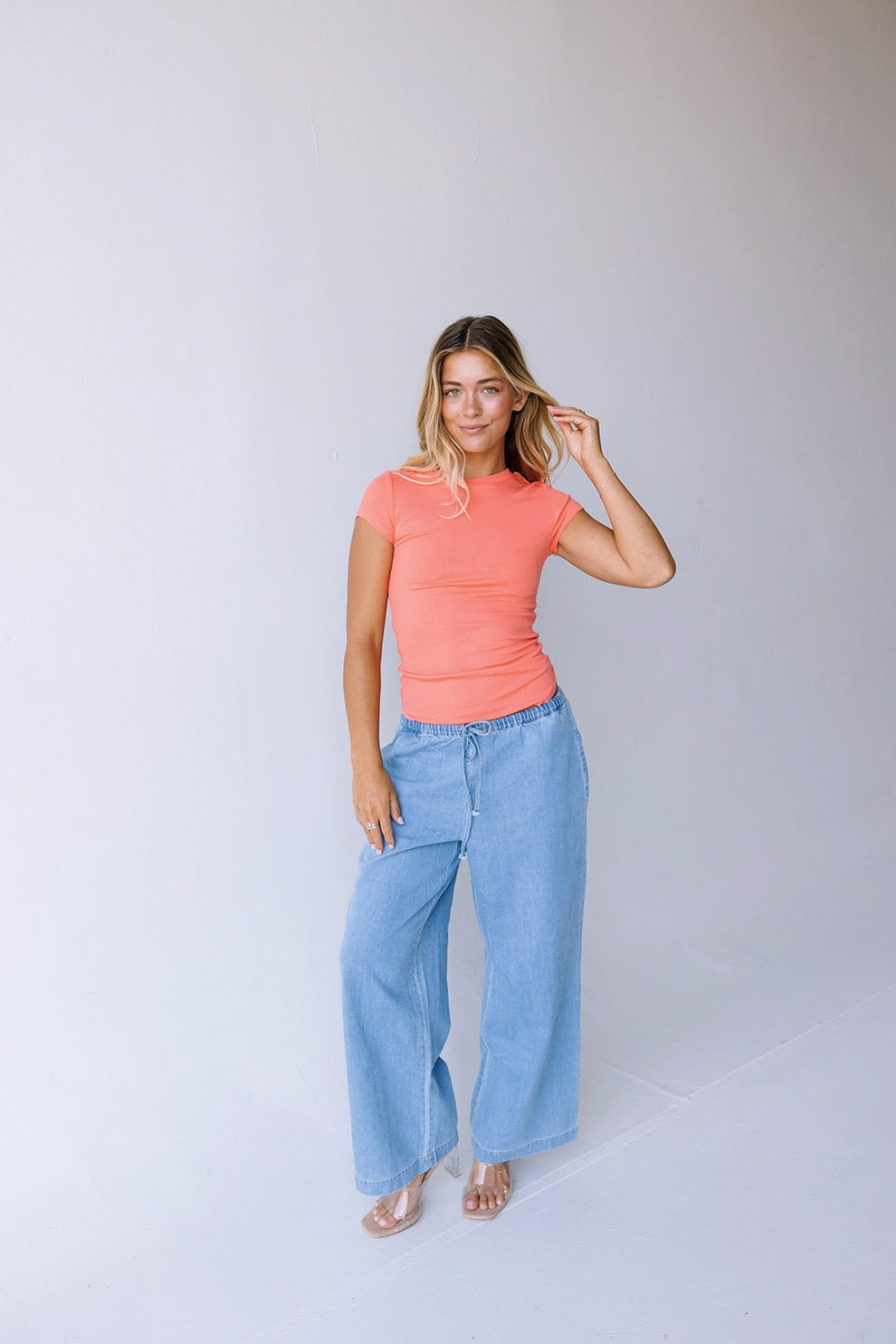 Jenna Cap Sleeve Top - Orange