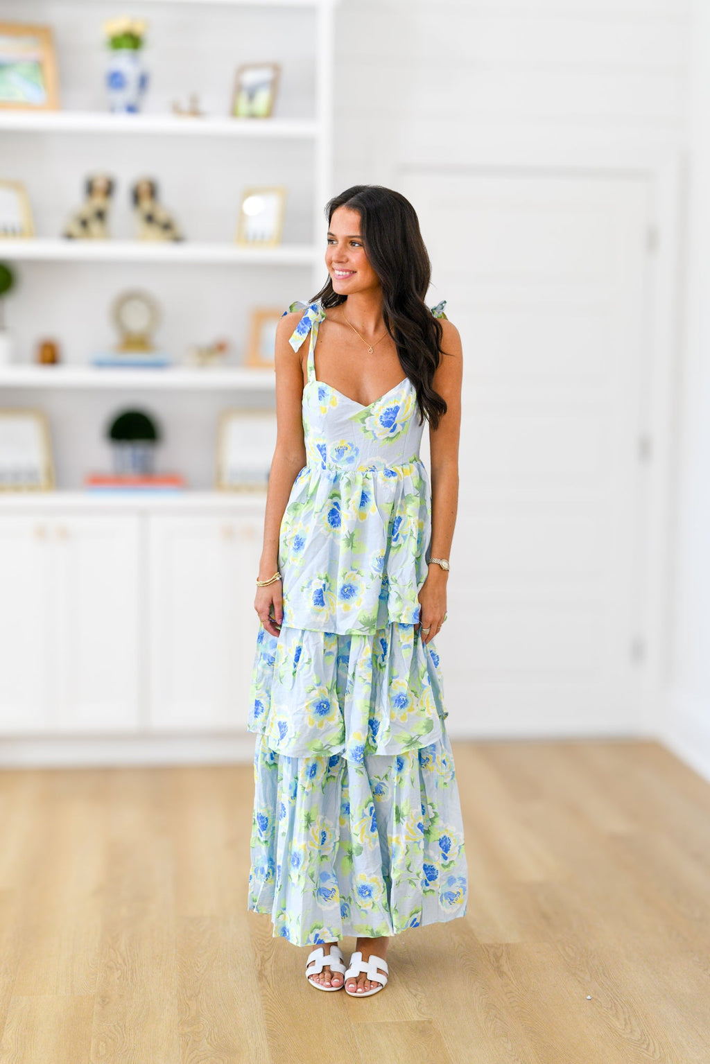 Stacy Shoulder Strap Maxi Dress - Sky Blue