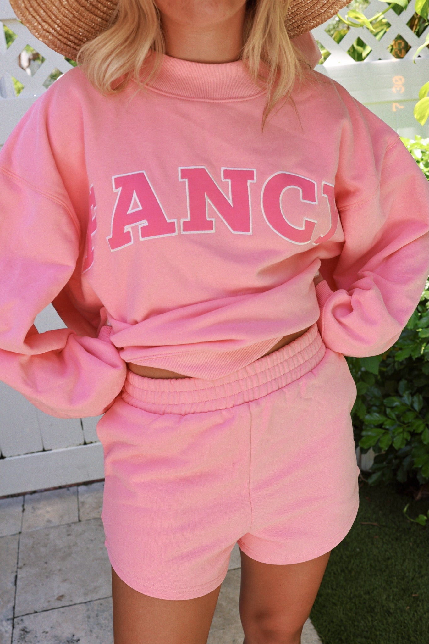 Fancy Oversized Fleece Mockneck - Hibiscus/Paradise Pink