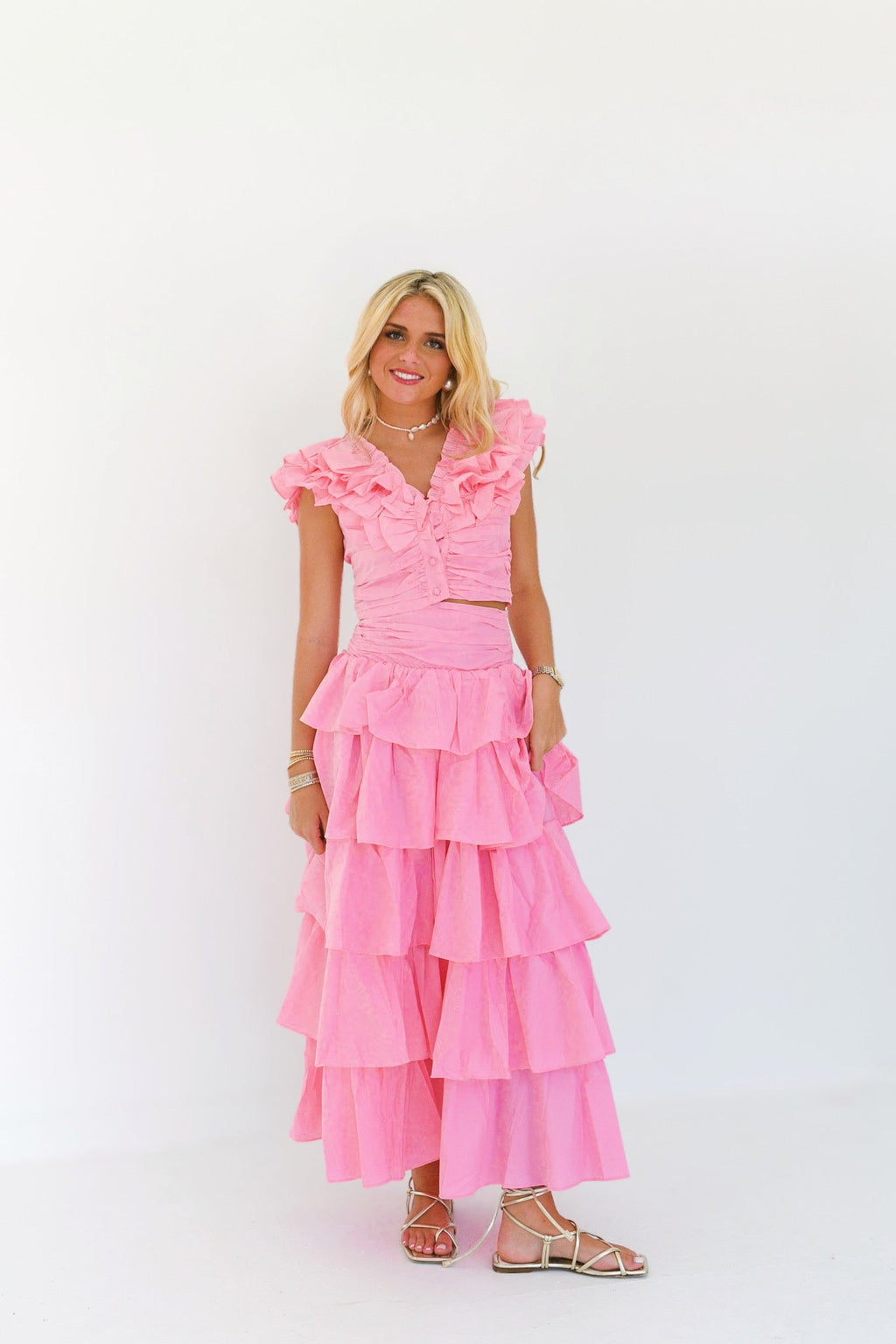 Kelsi Ruffle Set - Pink