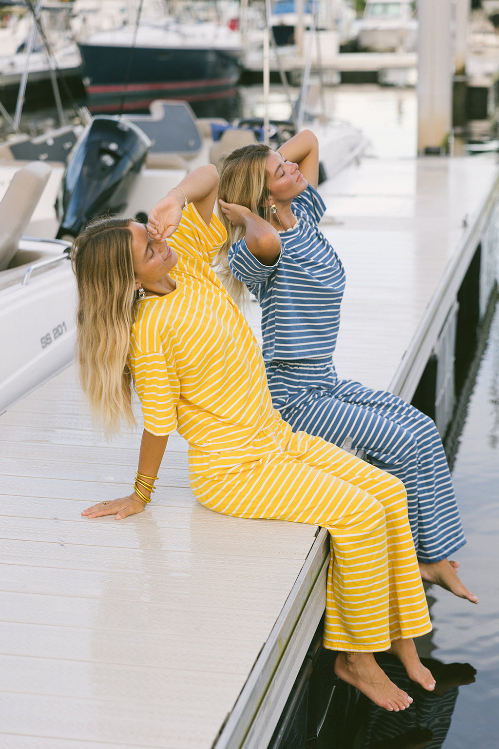 Fancy Striped Button Pants - Malibu Golden Yellow