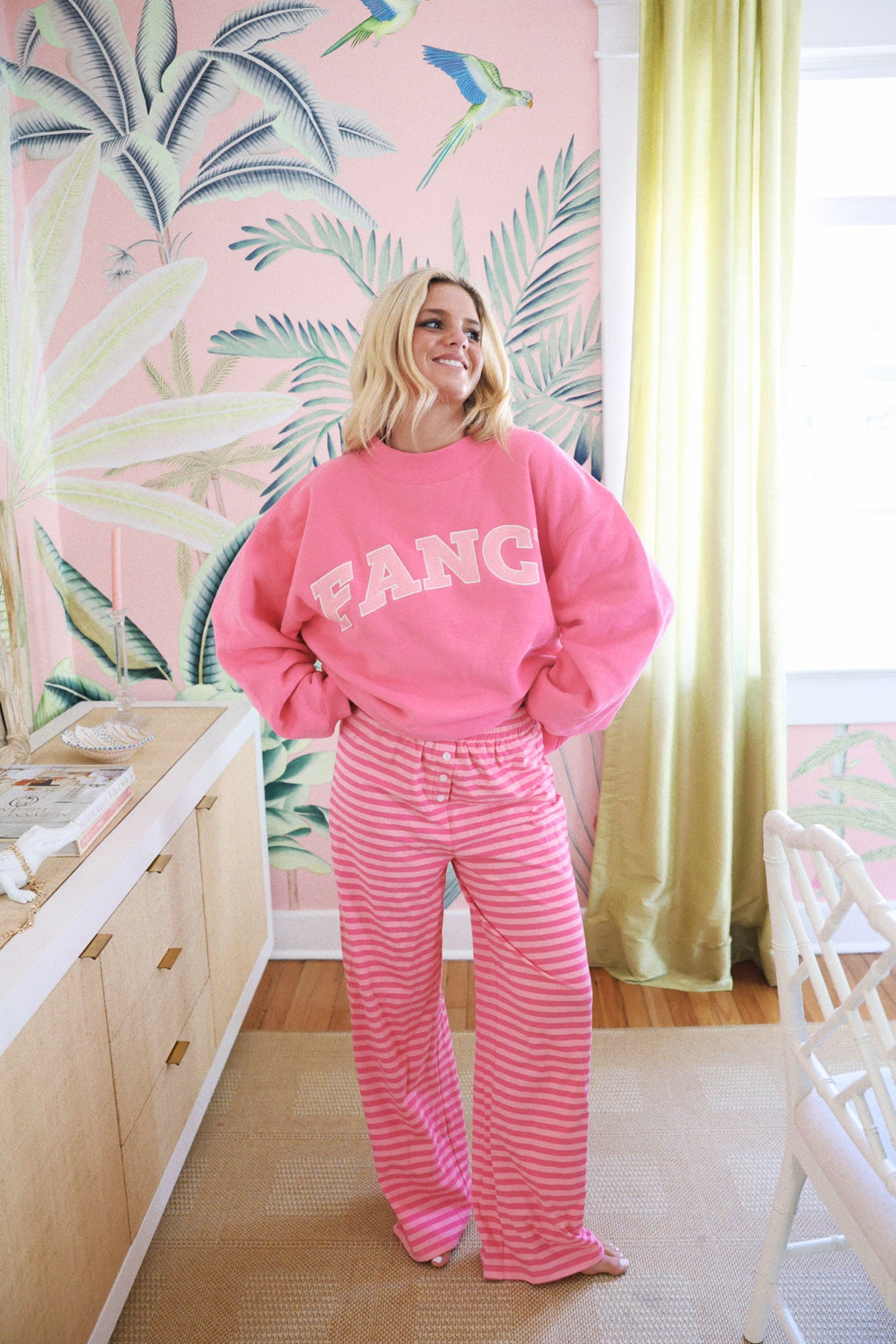 Fancy Oversized Fleece Mockneck - Paradise Pink/Hibiscus