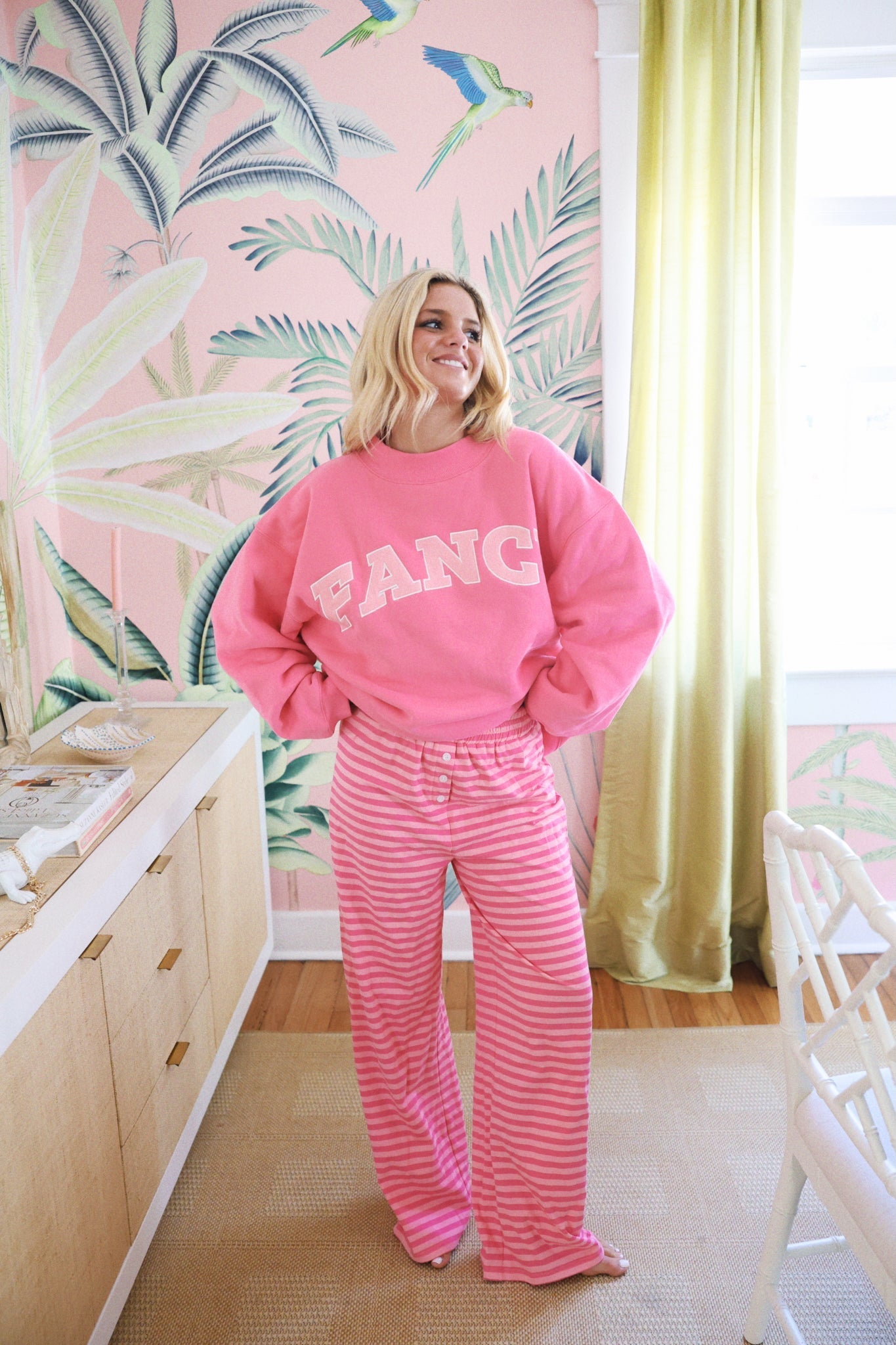 Fancy Oversized Fleece Mockneck - Paradise Pink/Hibiscus
