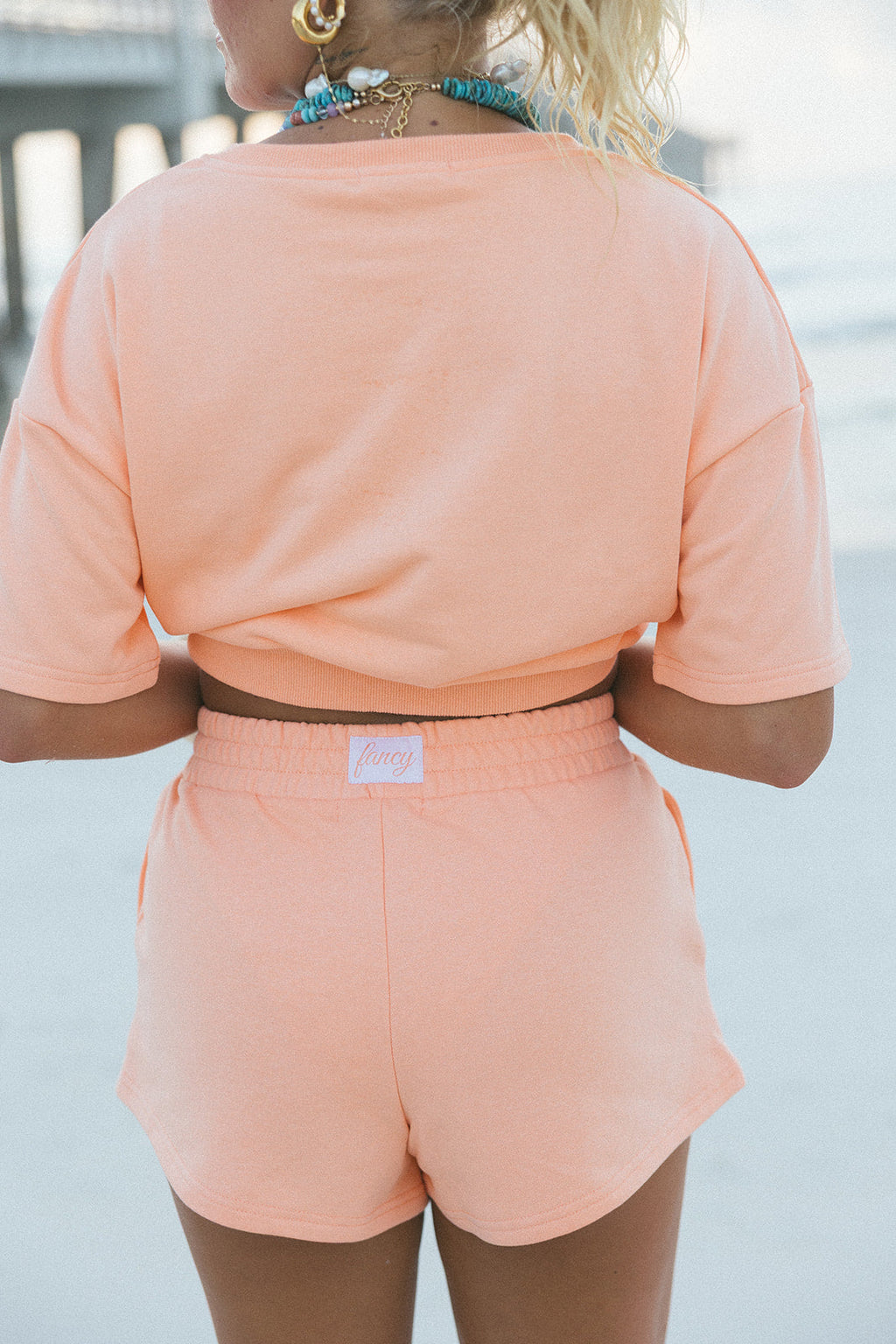 Fancy V-Neck Short Sleeve Terry Top