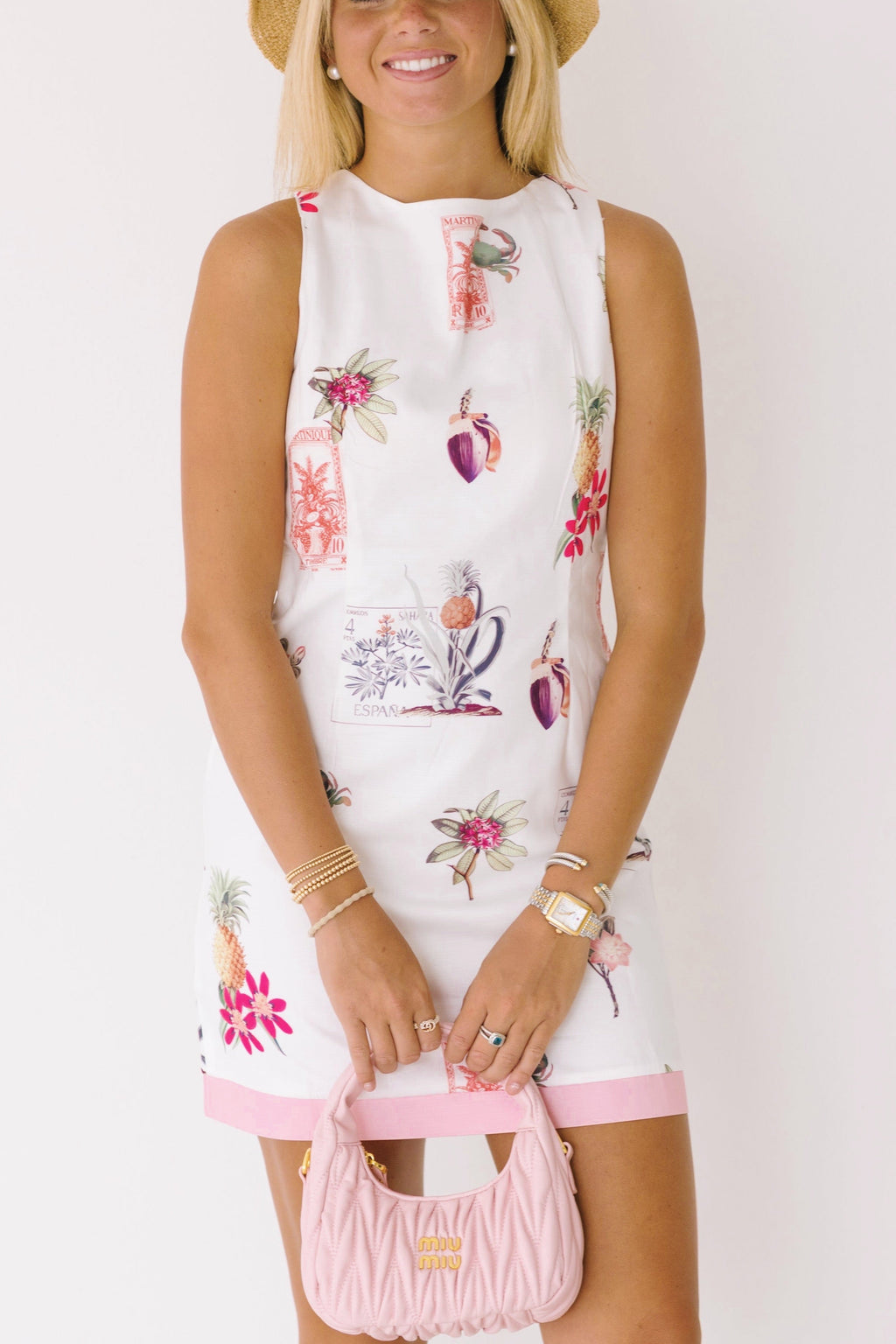 Edith Printed Sleeveless Mini Dress - Multi