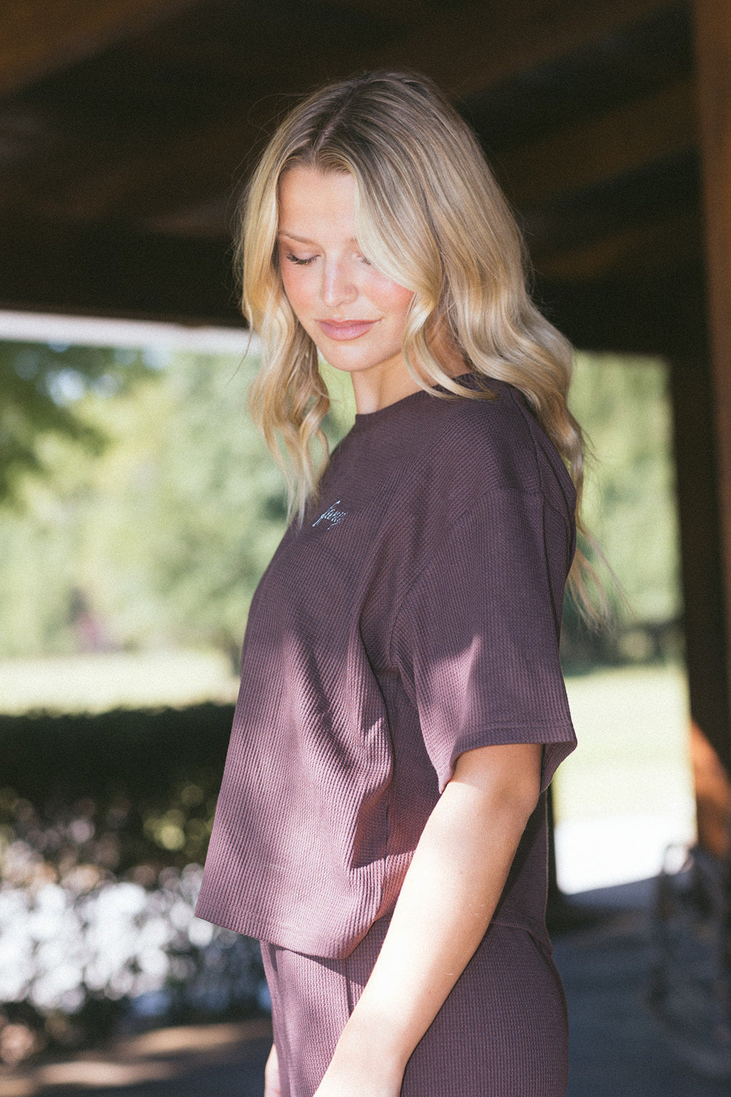 Fancy Waffle Short Sleeve - Chocolate