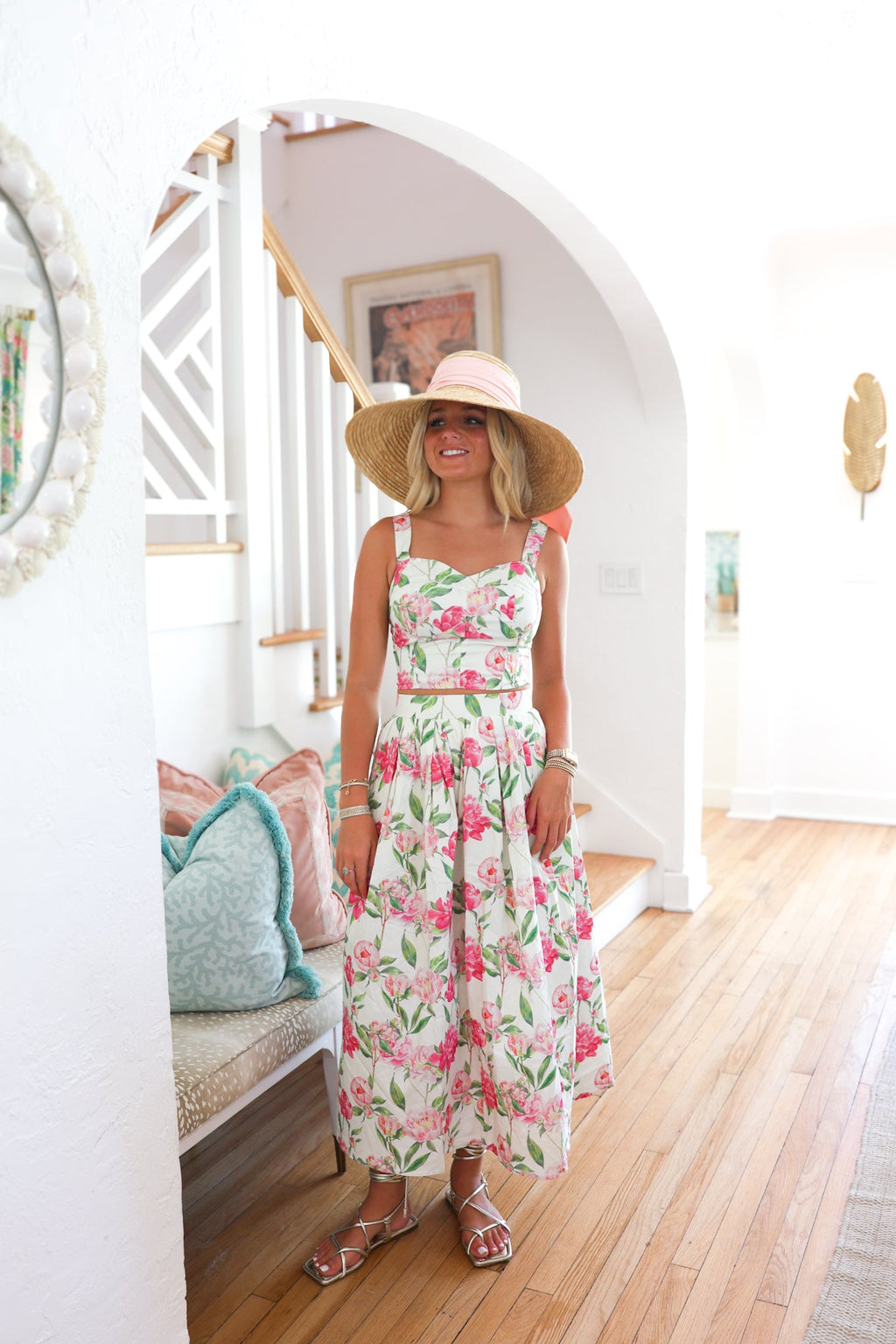 Bailey Floral Skirt Set - Cream Floral