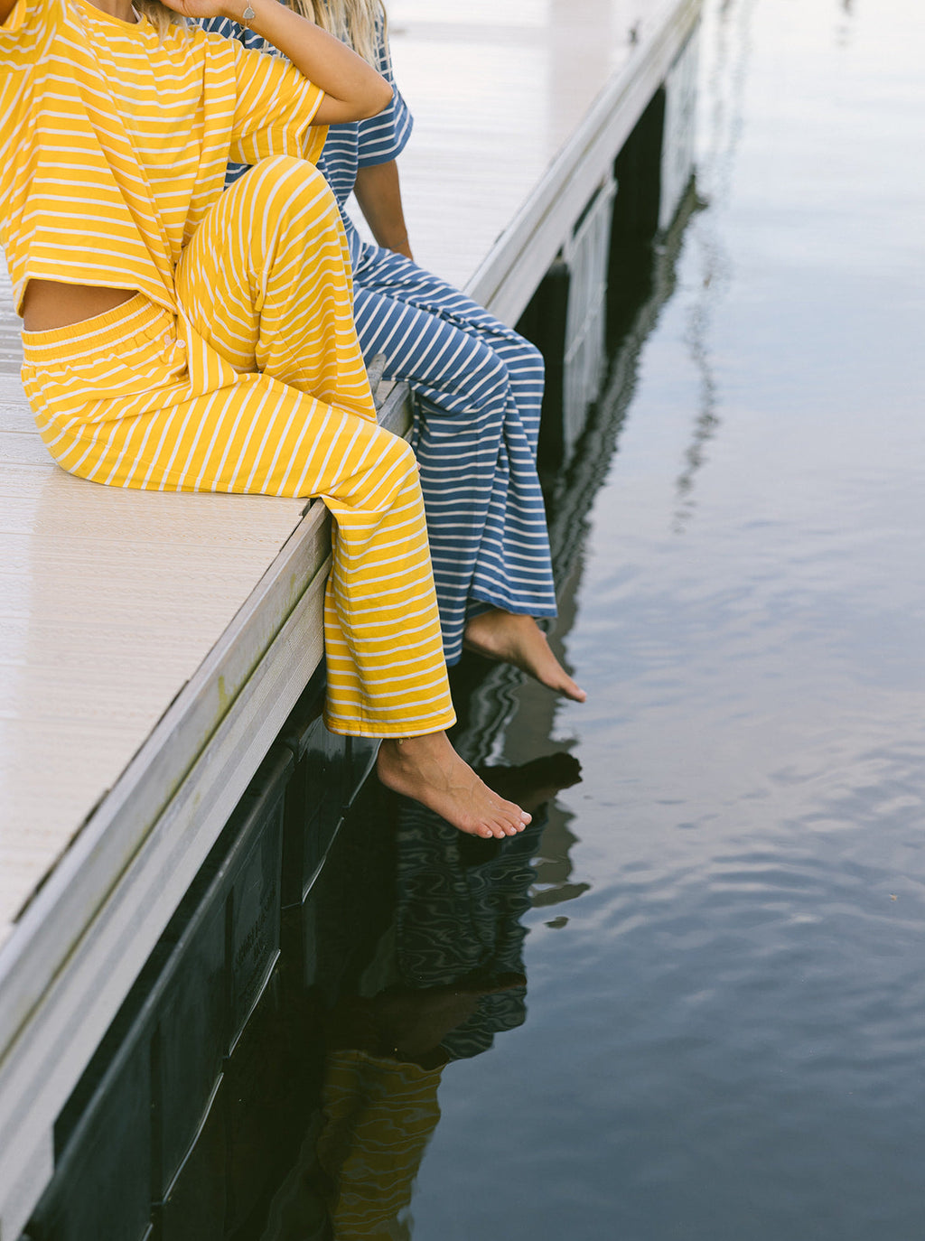Fancy Striped Button Pants - Malibu Golden Yellow