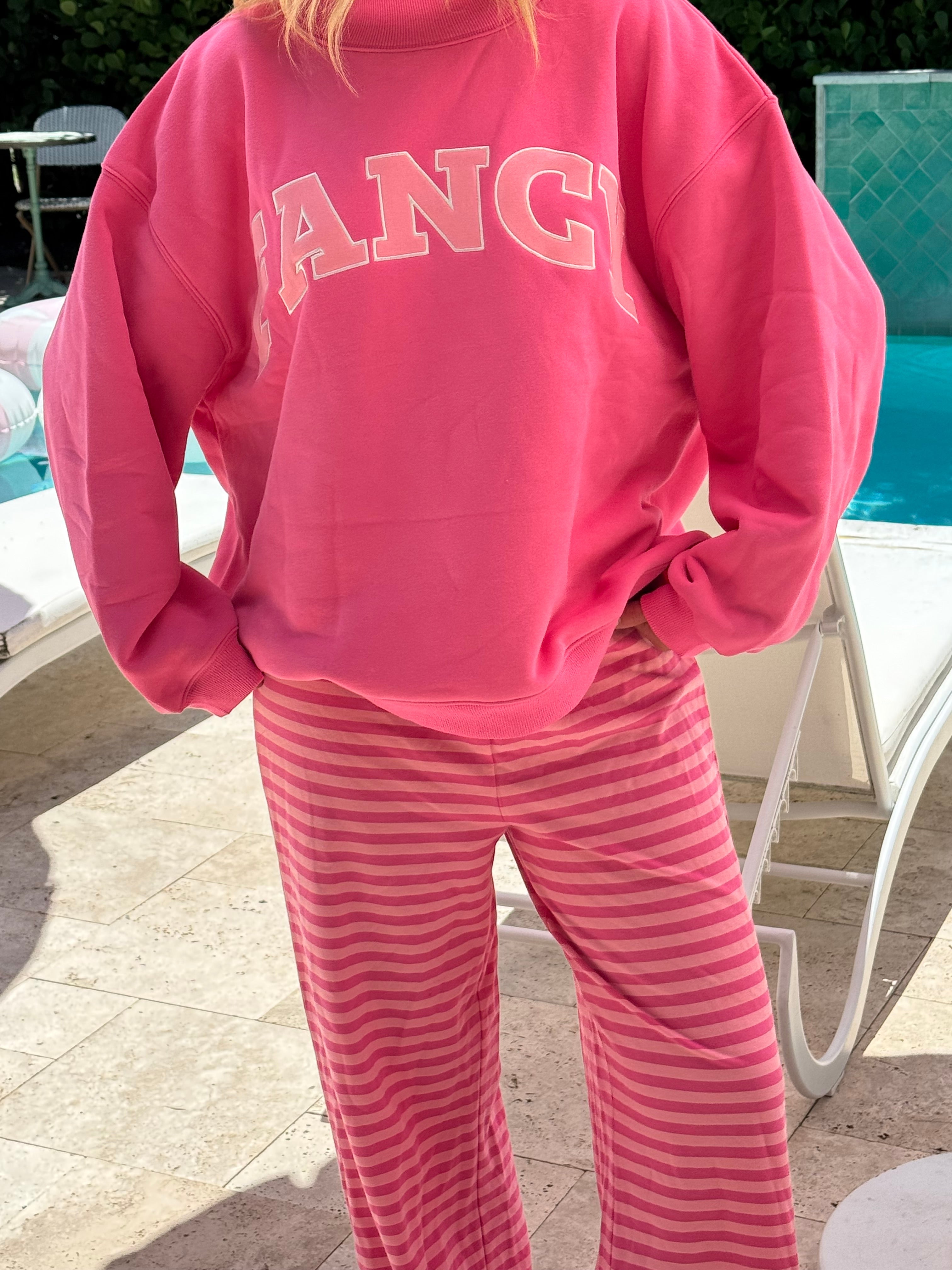 Fancy Oversized Fleece Mockneck - Paradise Pink/Hibiscus