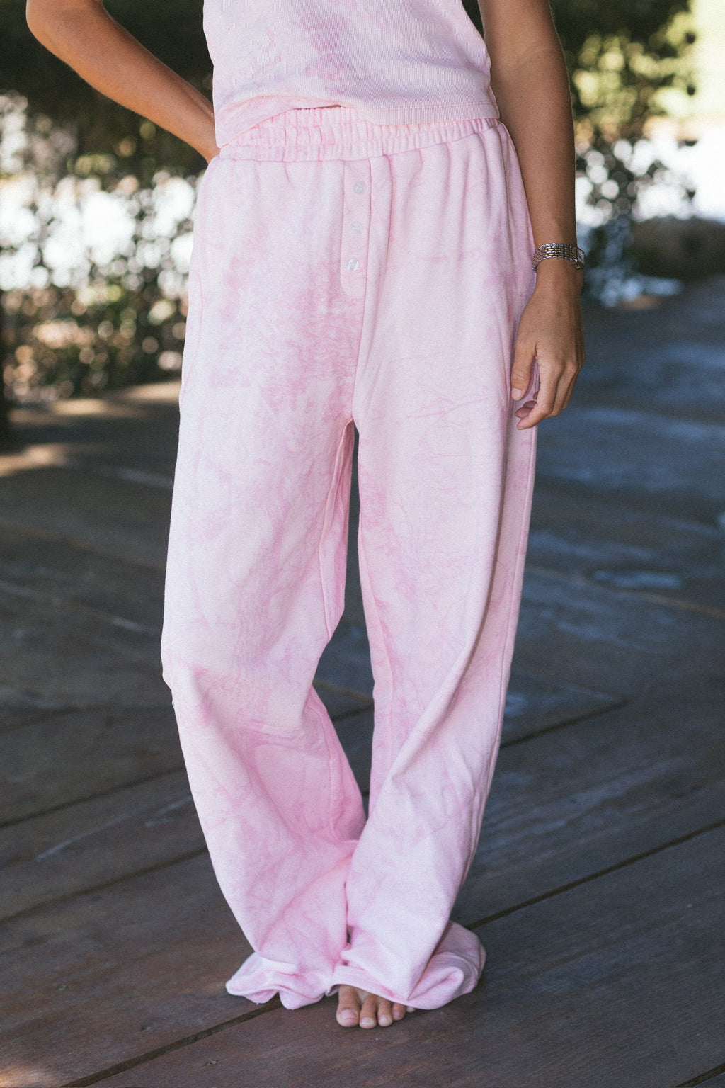 Fancy Fleece Lined Sweatpants - Pink Camo