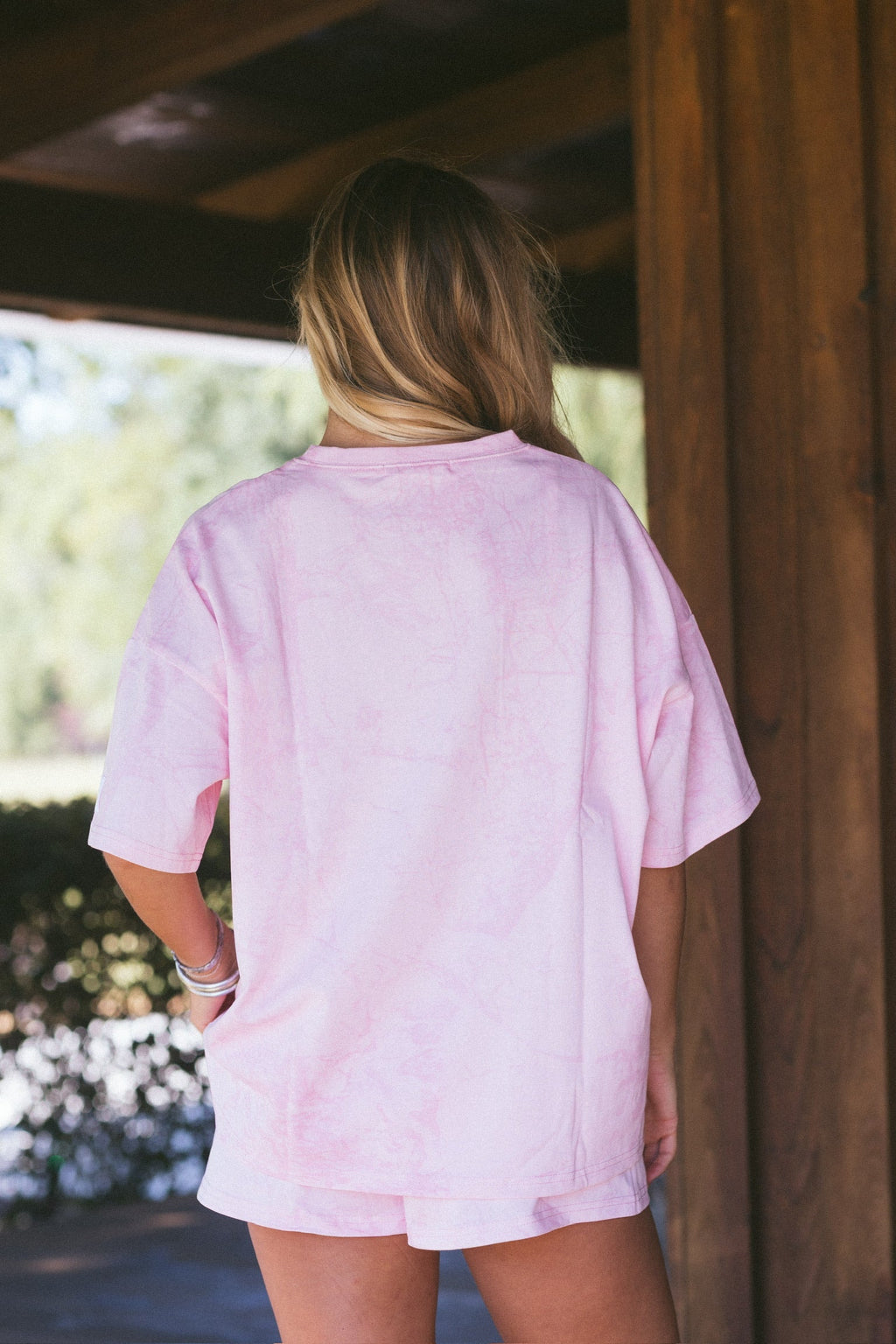 Fancy Oversized Embroidered Tee - Pink Camo