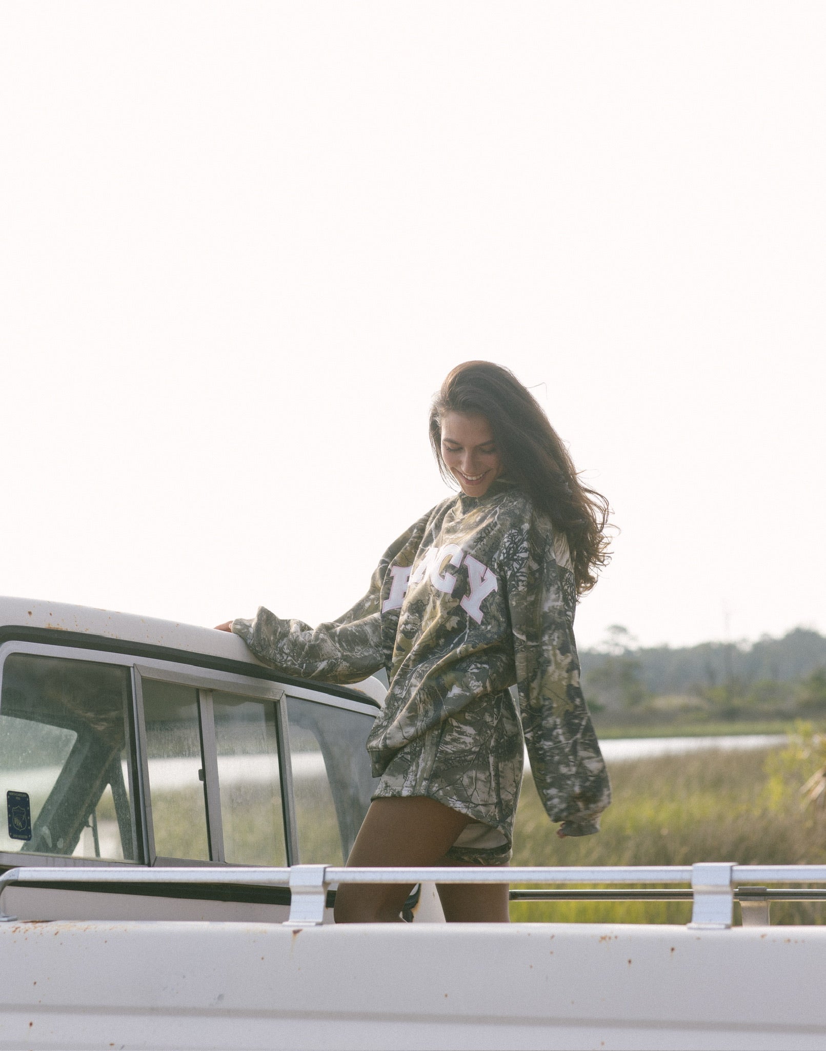 Fancy Oversized Fleece Mockneck - Camo (PREORDER)