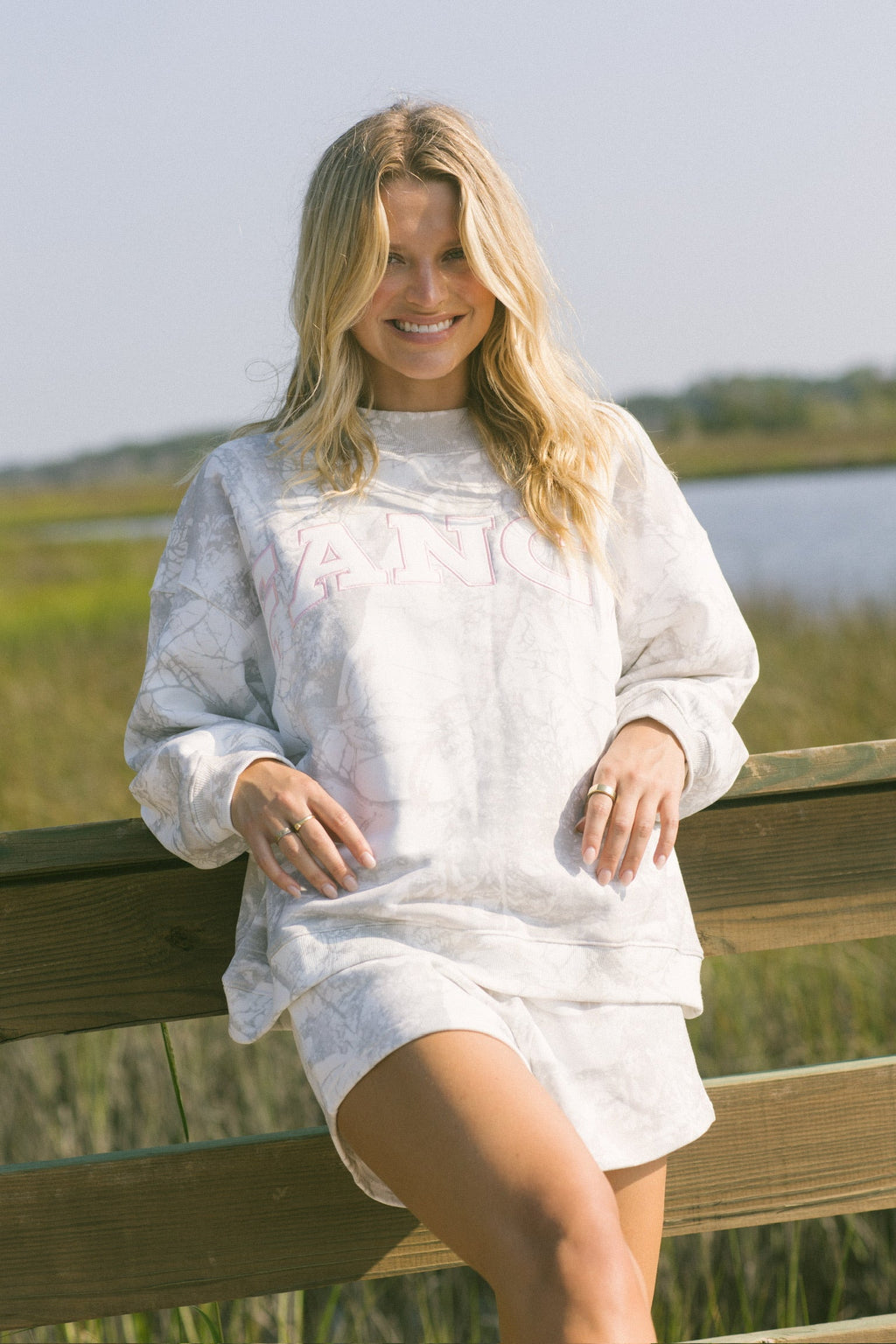 Fancy Oversized Fleece Mockneck - White Camo (PREORDER)