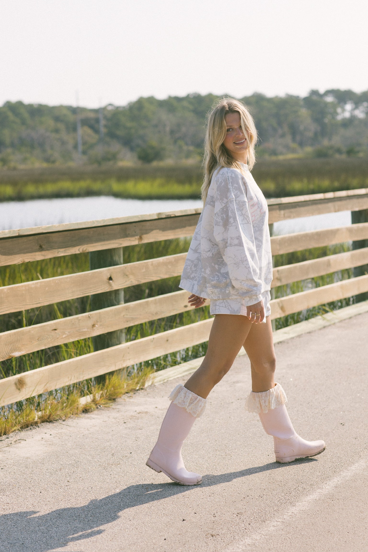 Fancy French Terry Shorts - White Camo