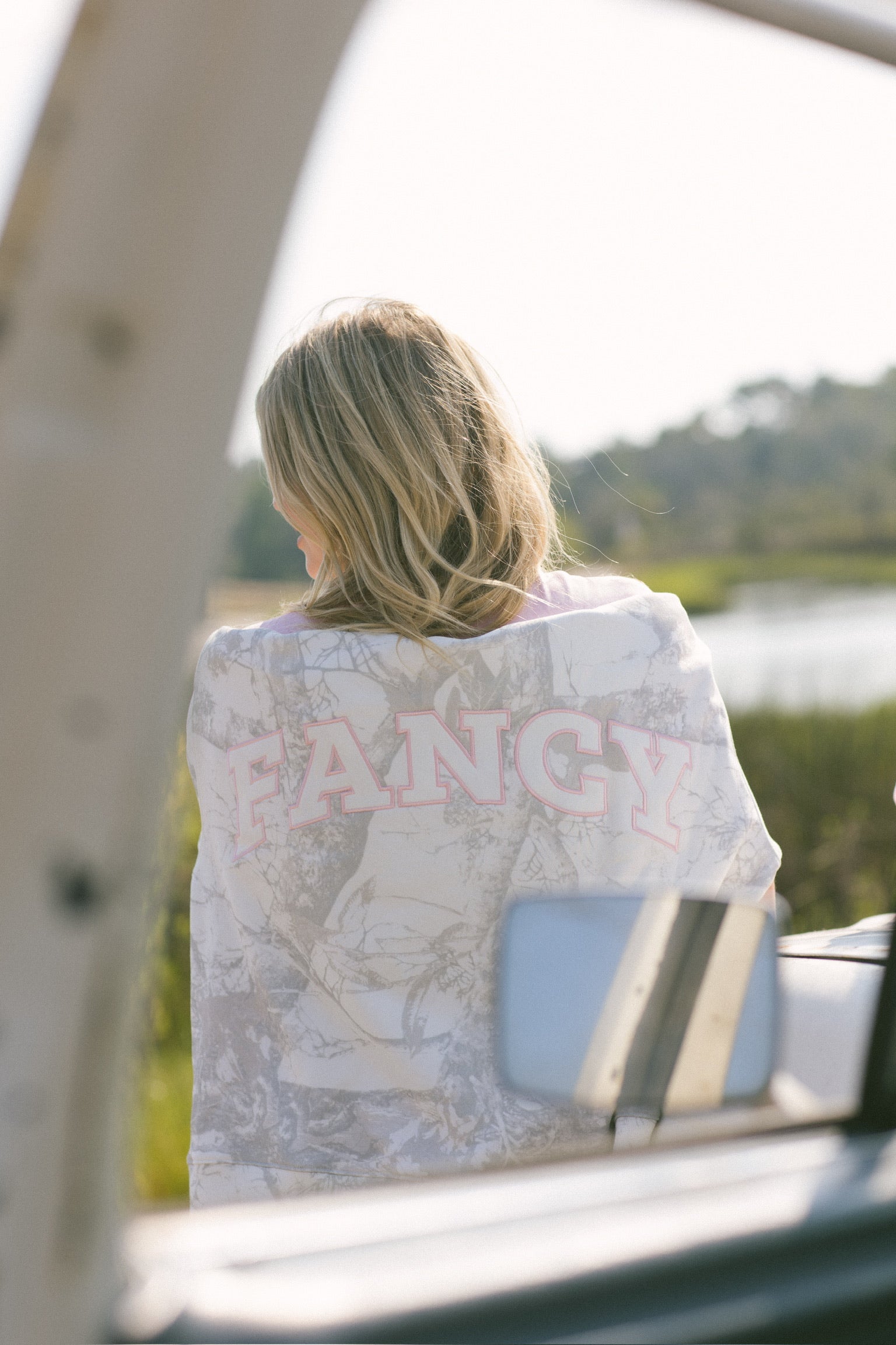 Fancy Oversized French Terry Mockneck - White Camo
