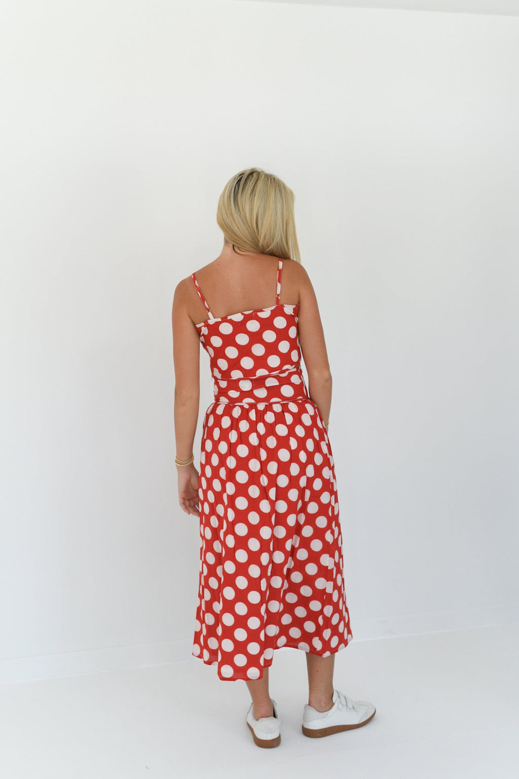 Naomi Maxi Skirt Set - Red Polka Dot