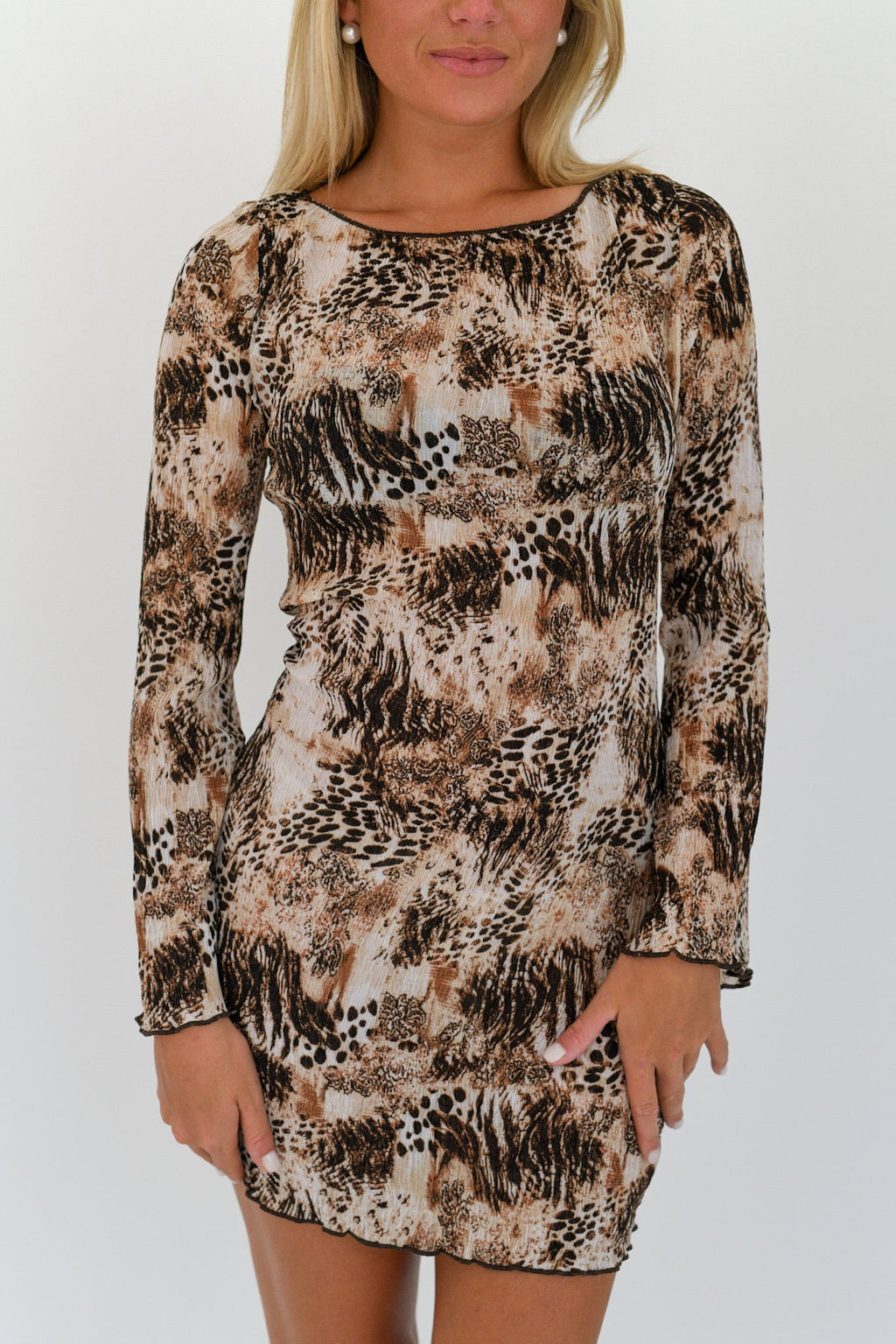 Peyton Pleated Animal Print Mini Dress - Animal