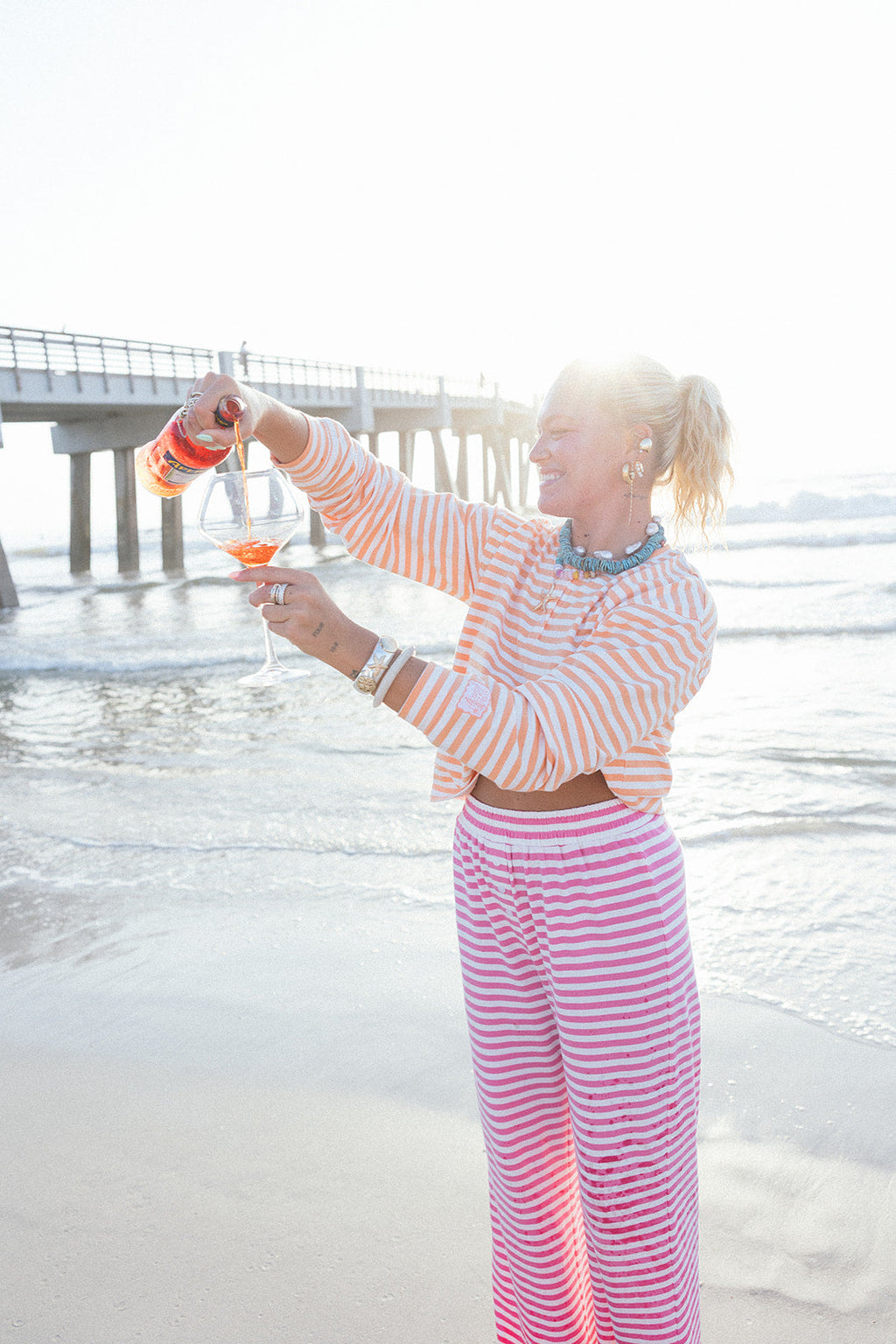 Fancy Striped Buttoned Long Sleeve