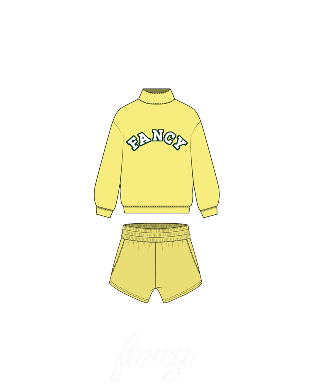 Fancy French Terry Mini Shorts - Birdy Yellow