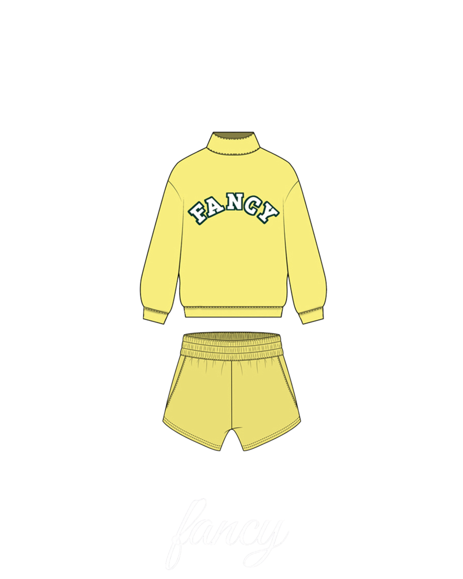 Fancy French Terry Mini Shorts - Birdy Yellow