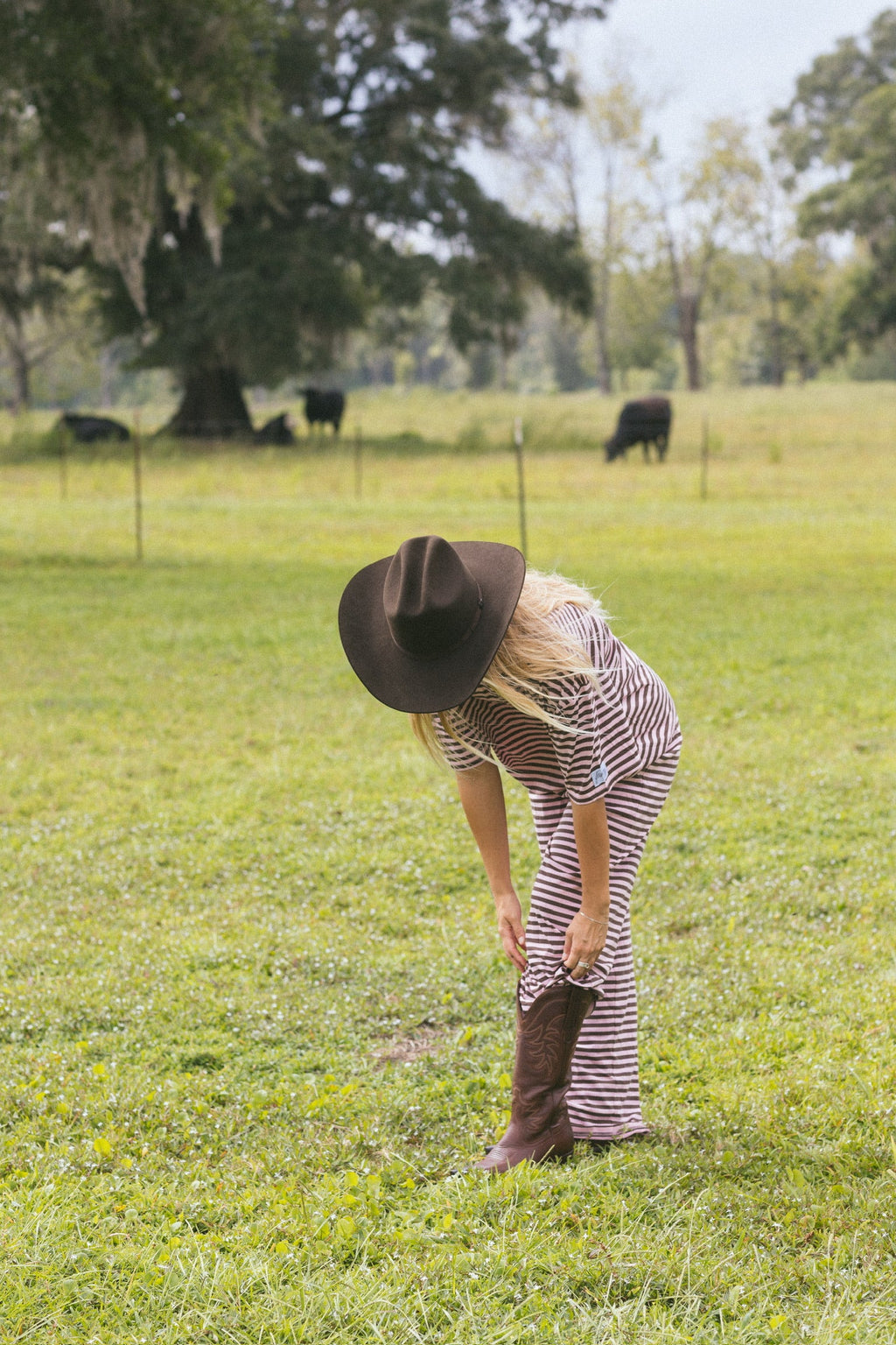 Fancy Striped Button Pants - Peony/Chocolate